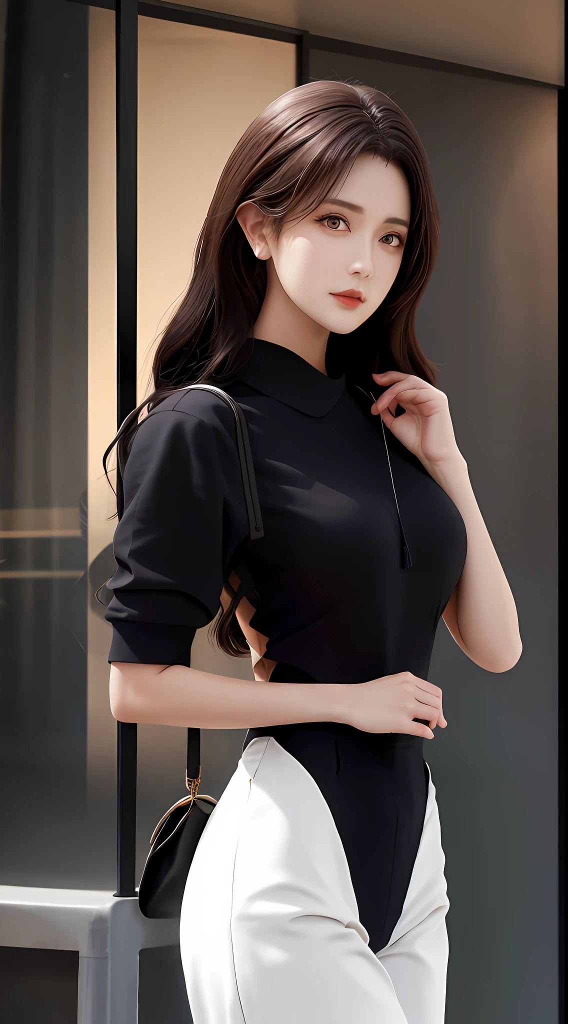 best qualtiy, tmasterpiece, 1girll, beauitful face, (photograph realistic:1.3), edge lit, (highdetailskin:1.2), 8K, Ultra HD, , high high quality, A high resolution, 4K, 8K, Bokeh, absurderes, Optimal proportions of four fingers and one thumb, (realisticlying:1.3), Cute 1girl, mediuml breasts, Random clothes