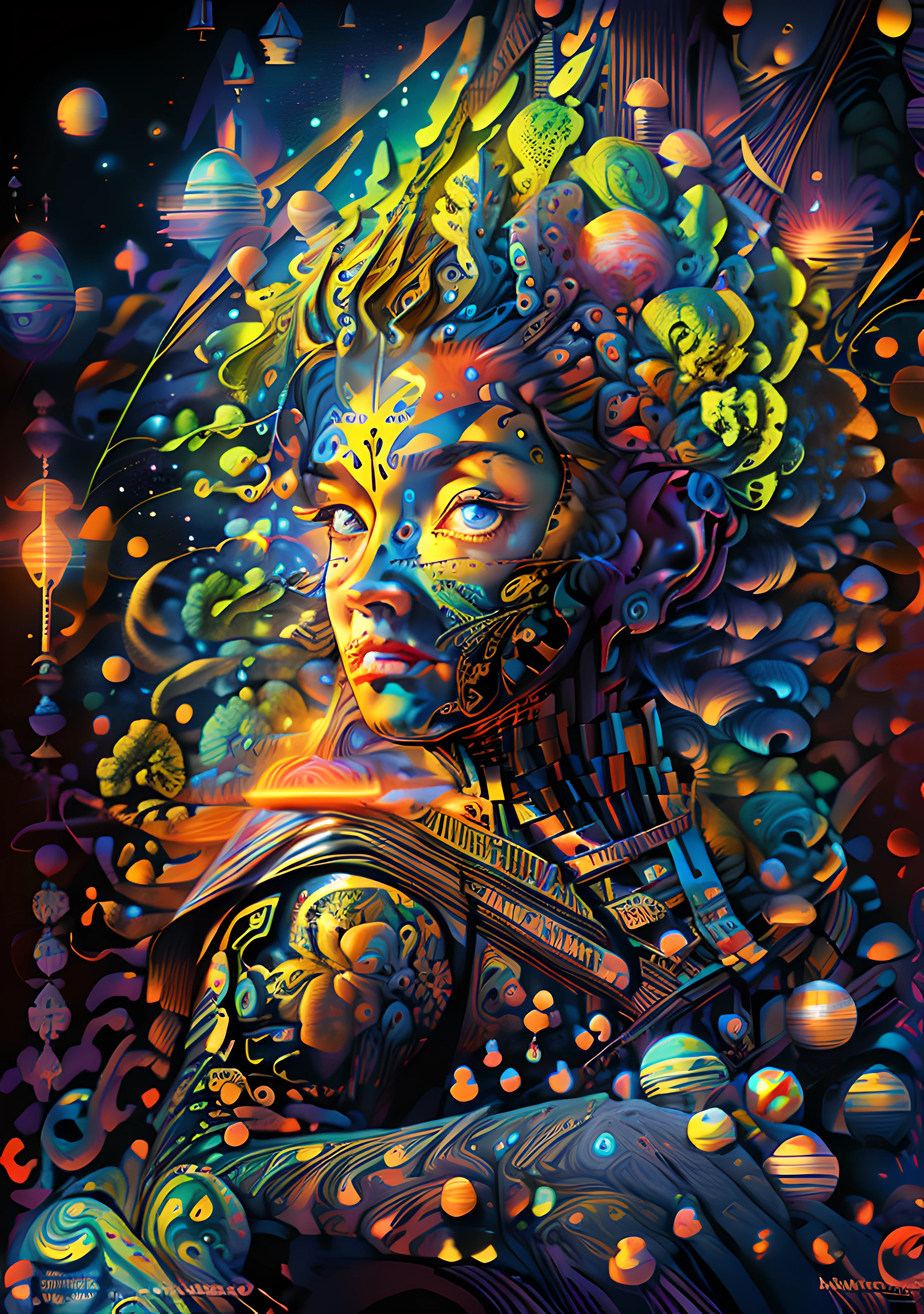 (High resolution, incredibly detailed, masterpiece), portrait of mc alfredex,ruigoord,kabouterhuys,
, featuring fractal geometry in (vibrant colors:0.8), set against a (galactic background:1.2), bringing together complex, mesmerizing shapes and patterns,dmt ,fractal art,stars and galaxies