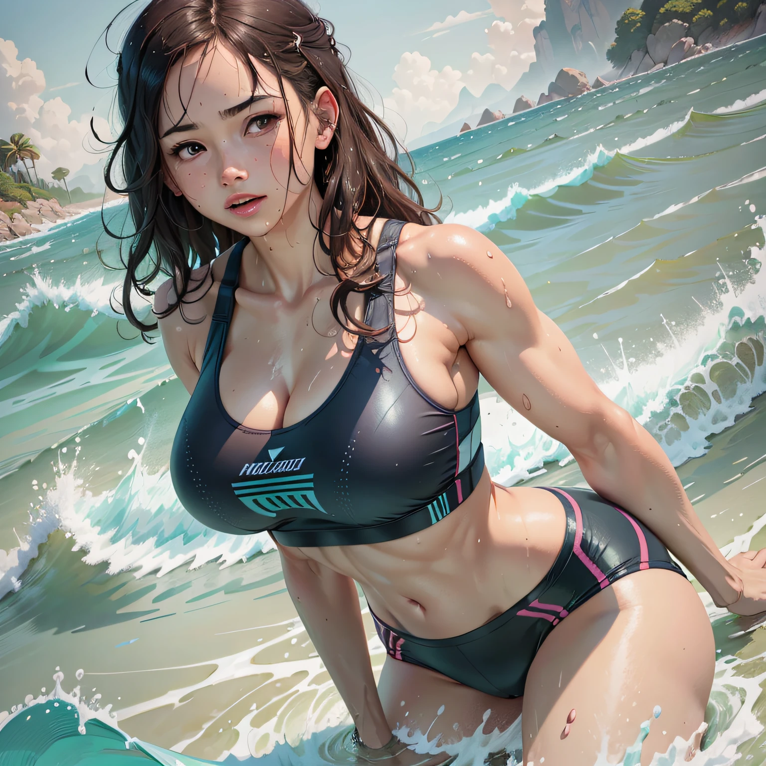 illustratio Breast Focus Wet Sports Bra well-muscled --auto