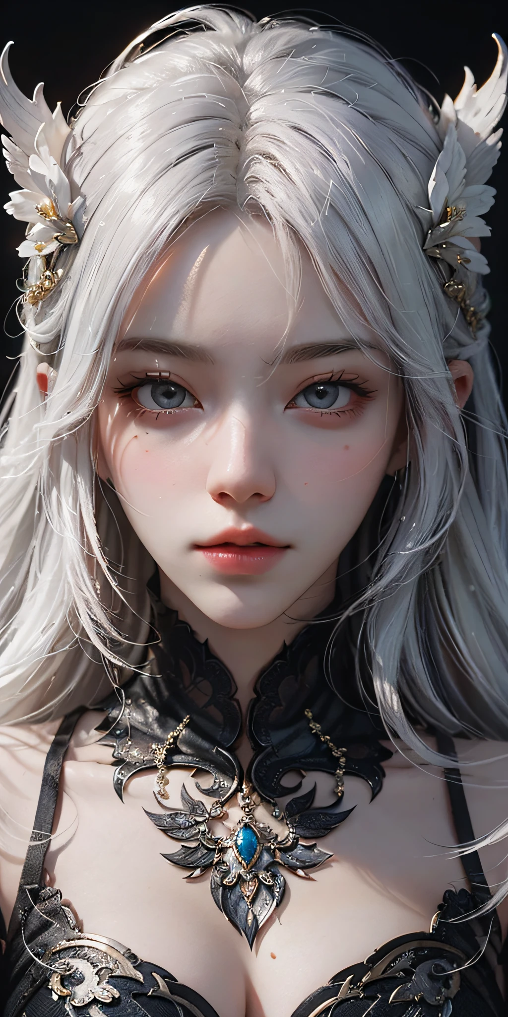 a close up of a woman with white hair and a white mask, beautiful character painting, guweiz, artwork in the style of guweiz, white haired deity, by Yang J, epic exquisite character art, stunning character art, by Fan Qi, by Wuzhun Shifan, guweiz on pixiv artstation