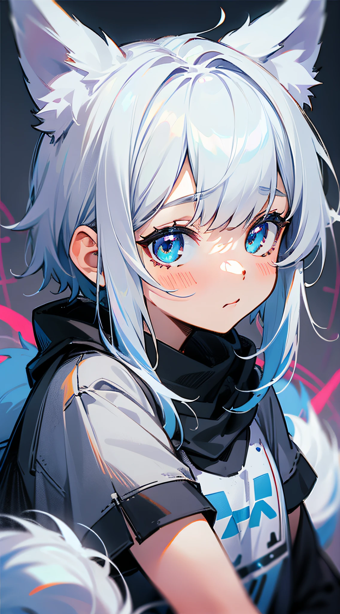 ((masterpiece)), ((high detail)), 1girl, ((ultra-detailed)),((delicate face)), 美丽细致的眼睛，Gradient hair，Hair between the eyes，GSHead,1girl ,solo,purple hair, genshin_impact，black_background，