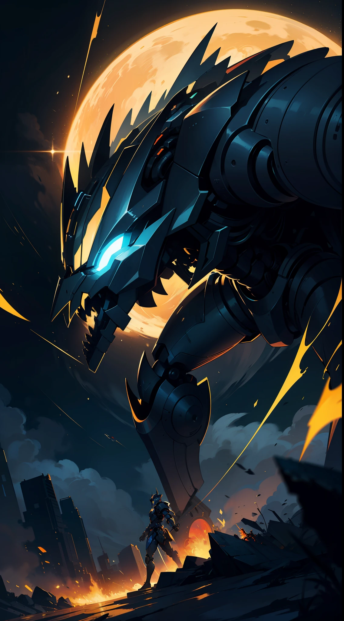 (masterpiece), (best quality),(illustration),colorful,from side,((chinese colorful ink)),flat color,

,8k, fantasy, robot giant, mecha style, black gold, ultra detailed, ambient light, volumetric lighting, (dark night:1.4) galaxy, reflection of light, reflective lighting, sharp focus, battle pose, legendary armor, megastructure, engine, mechanical (intricated detail:0.7), full body shot, flying,

(Amazing),(Absurd),((sharp focus)), ((extremely detailed)), ((high saturation)),((colorful))