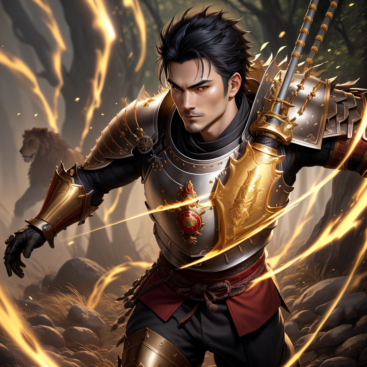 illutst 180 80 Japan Adults male people Wild spear And armor short jaw --auto