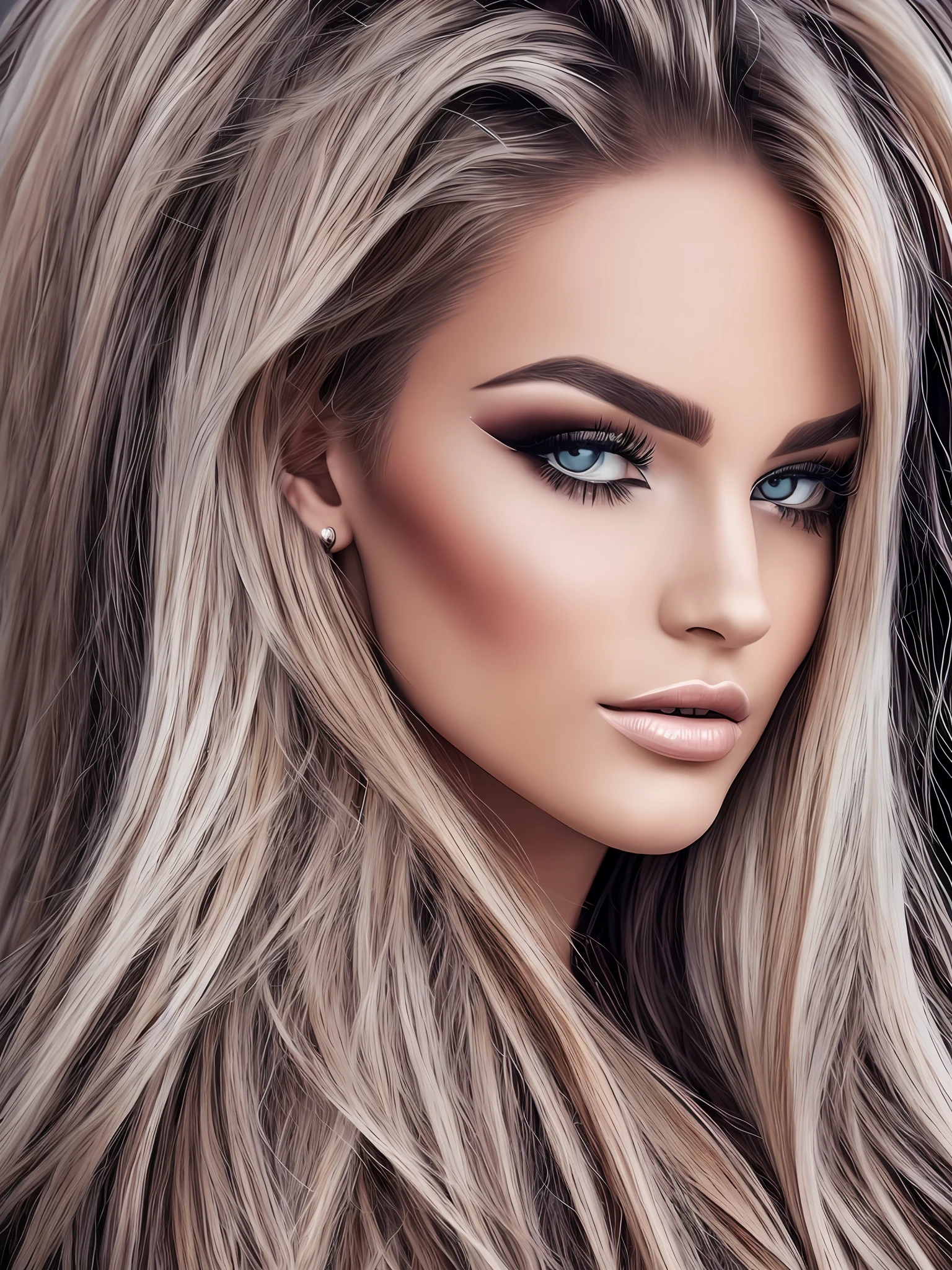 Face Chart makeup, symmetrical, portrait, beauty, fashion, Stylish, realistic, Full portrait, Glamour --auto --s2