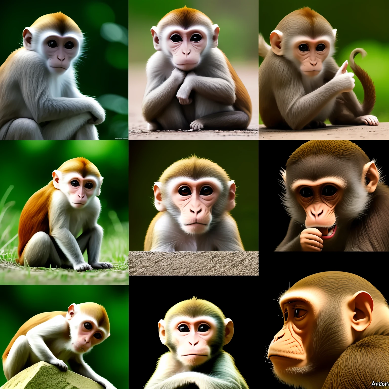 4 memes，Q version of the monkey，Corresponding to happiness，saddened，Angry，sad --auto