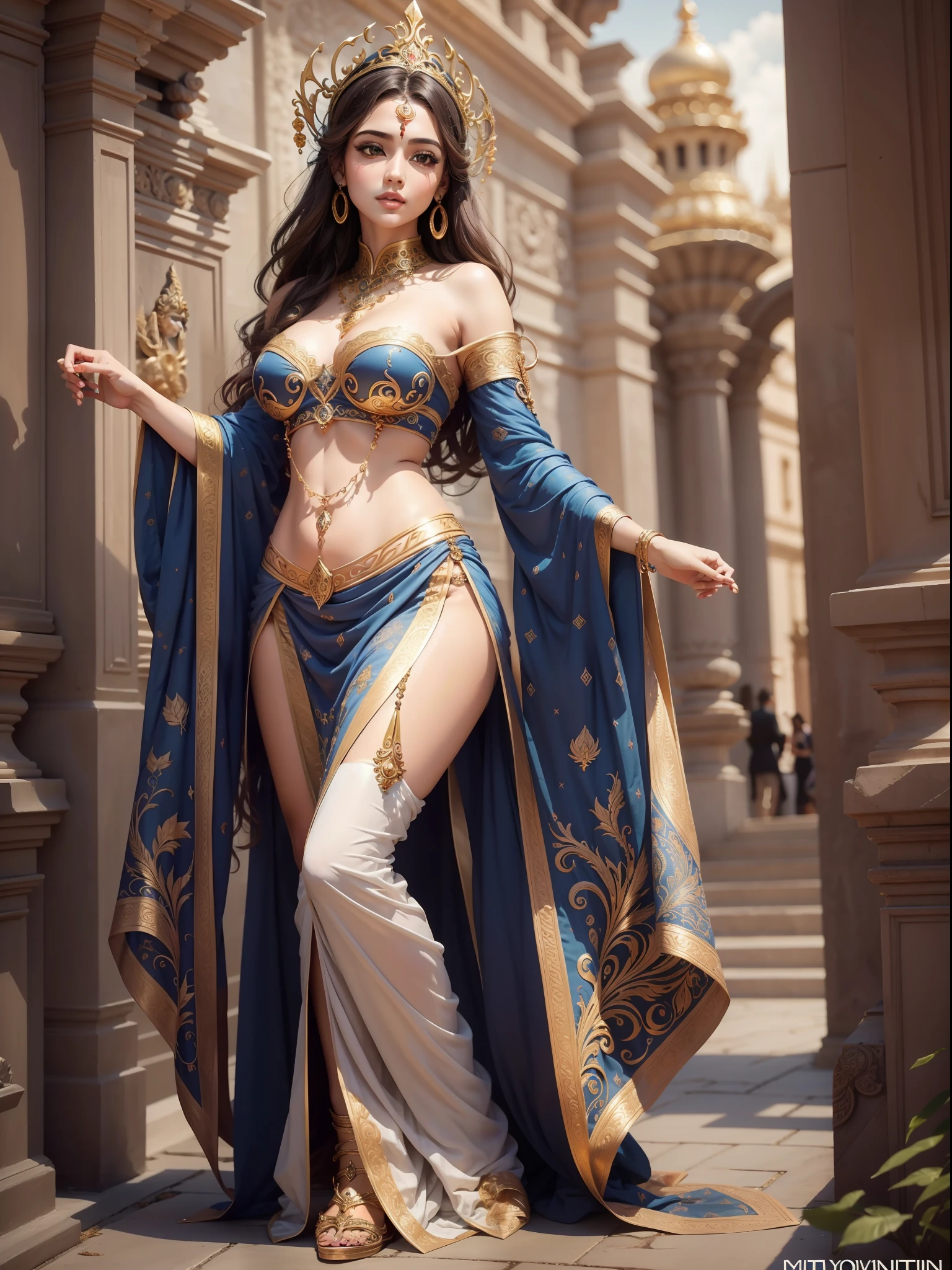 beautiful ornate goddesses full body, pretty face, intricate detail, Attractive, , realistic, soft hairs, high resolutio