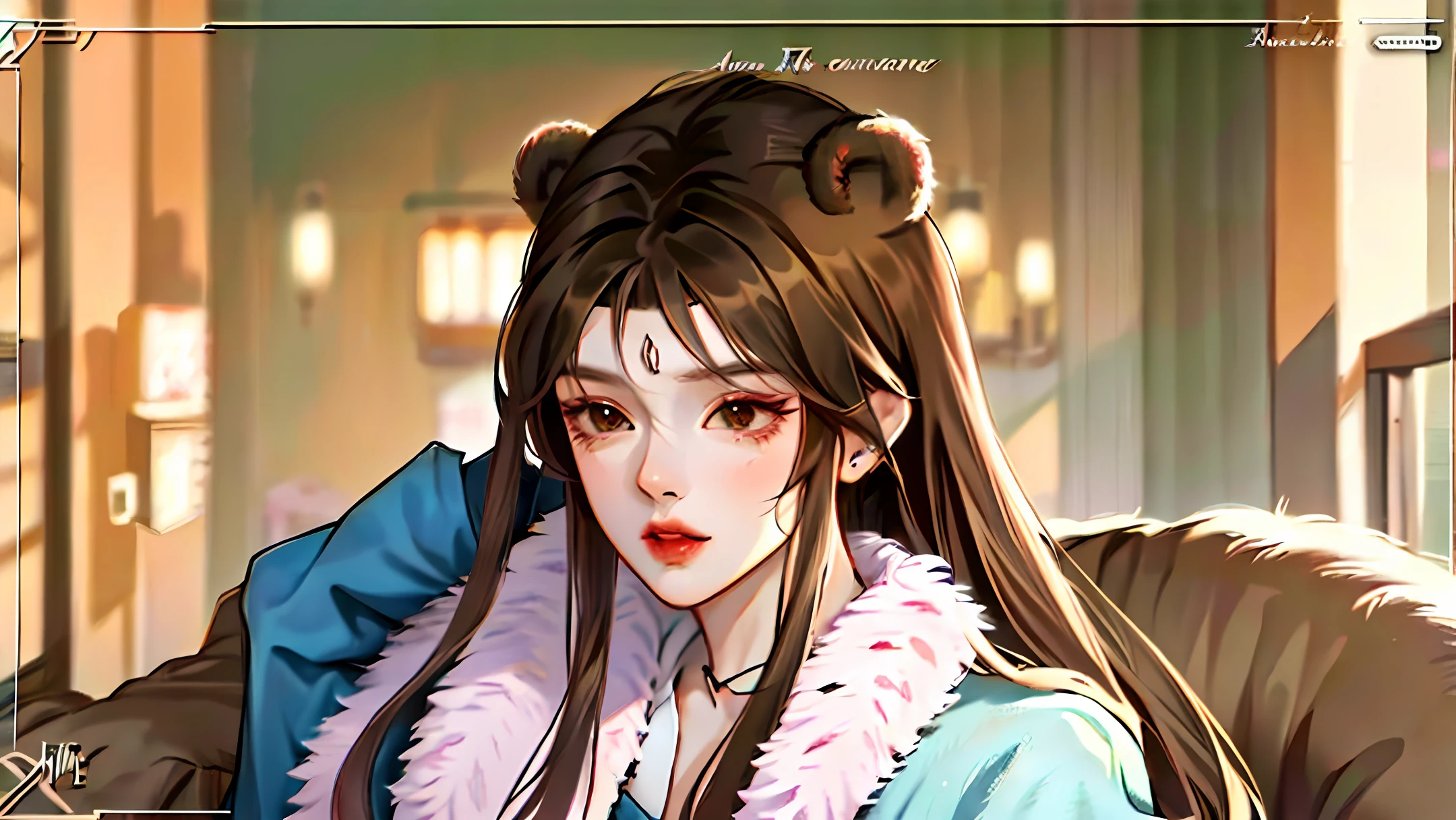 Anime boys, Attractive anime boy, Beautiful anime boy, Realistic anime 3 D style, style of anime4 K, Anime style. 8K，Wearing a bear's coat，The coat has a cartoon brown bear pattern，
