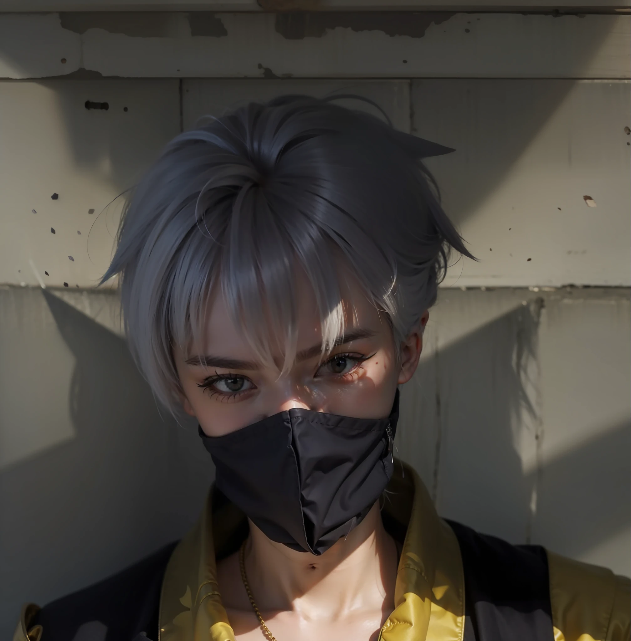 Boy spikey white hair