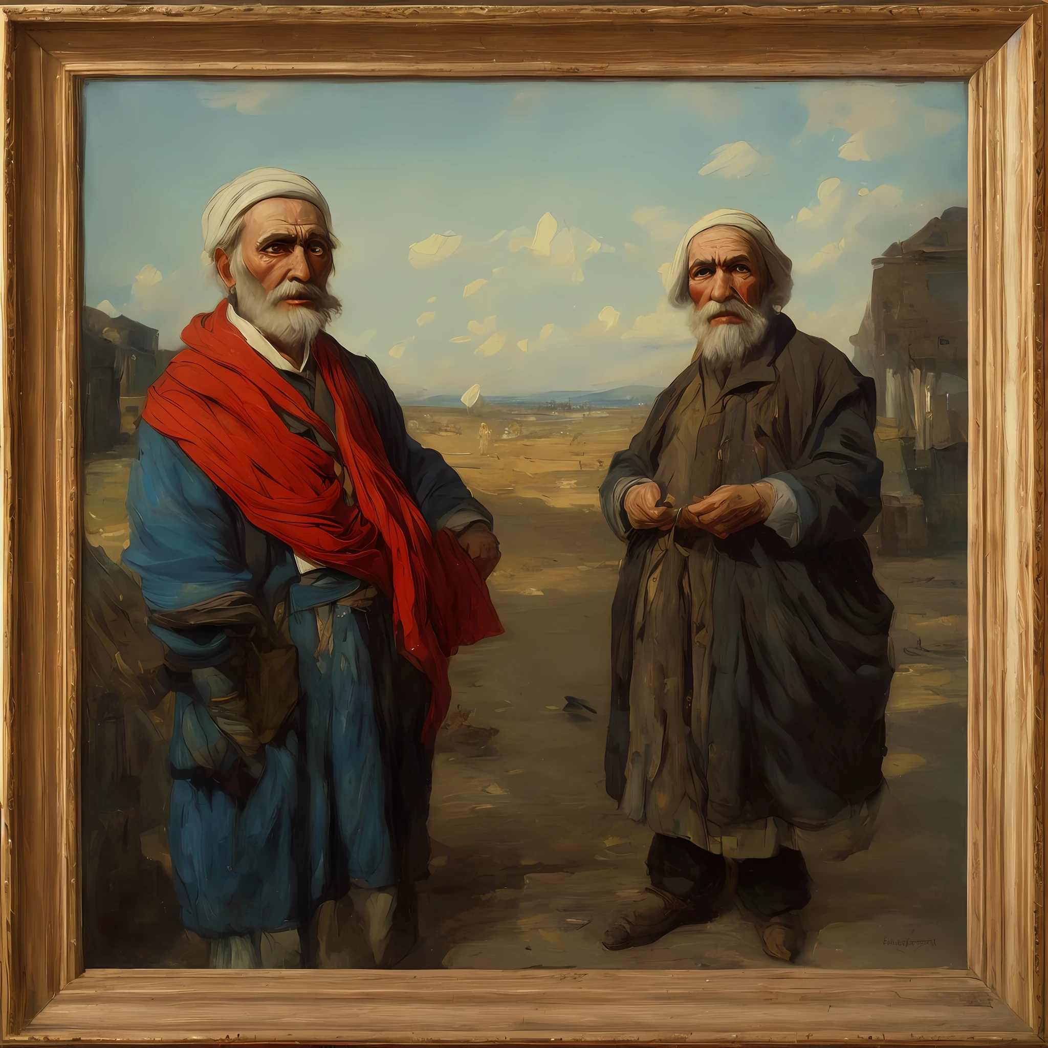 A portrait of a man telling a poor Russian worker Proverb from the 1800s old man in rags, ((fadiga esmagadora)), rugas da idade, arte conceitual, oil pastel painting, cores cinza mal-humoradas, gritante, bagunçado stylestyle of Alexey Savrasov, Ivan Shishkin, Ilya Repin, (cel shaded:1.2), 2d, (oil-painting:1.2) altamente detalhado