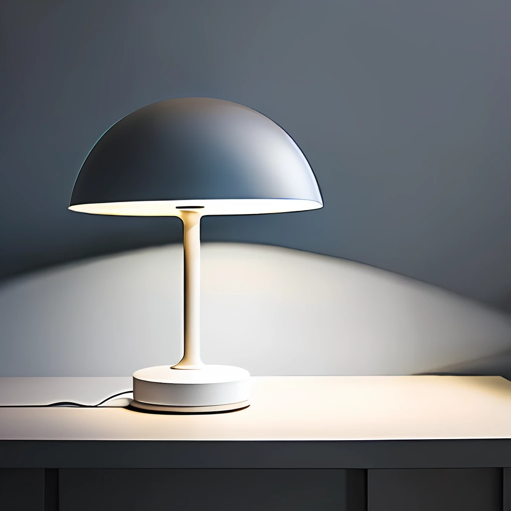 photorealestic,products shot,Eye protection desk lamp,Indoor off-white gradient background,Silhouette light,Sideslit,Front view,中景 the scene is,ultraclear,hyper-detailing,8K