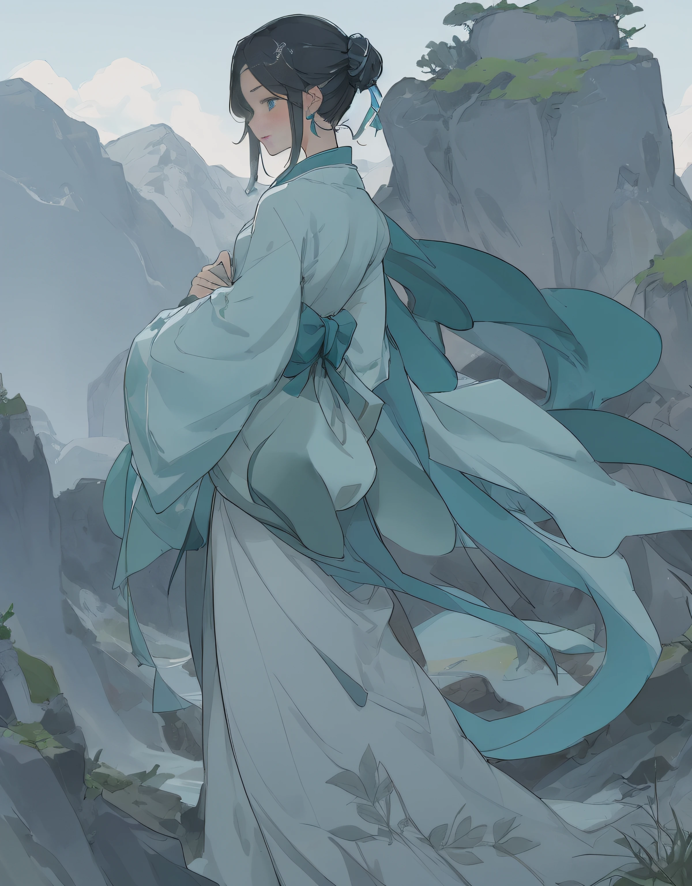Chinese Antiquity、springtime、jungles、lakes、hole in the mountains、waterfallr,The tree、grassy fields、Rochas、fawn、hot onsen、hydrosphere、(illustratio:1.0)、Epic composition、Realistic lighting、high definition detail、tmasterpiece、Best quality,(Very detailed CG unified 32k wallpaper)