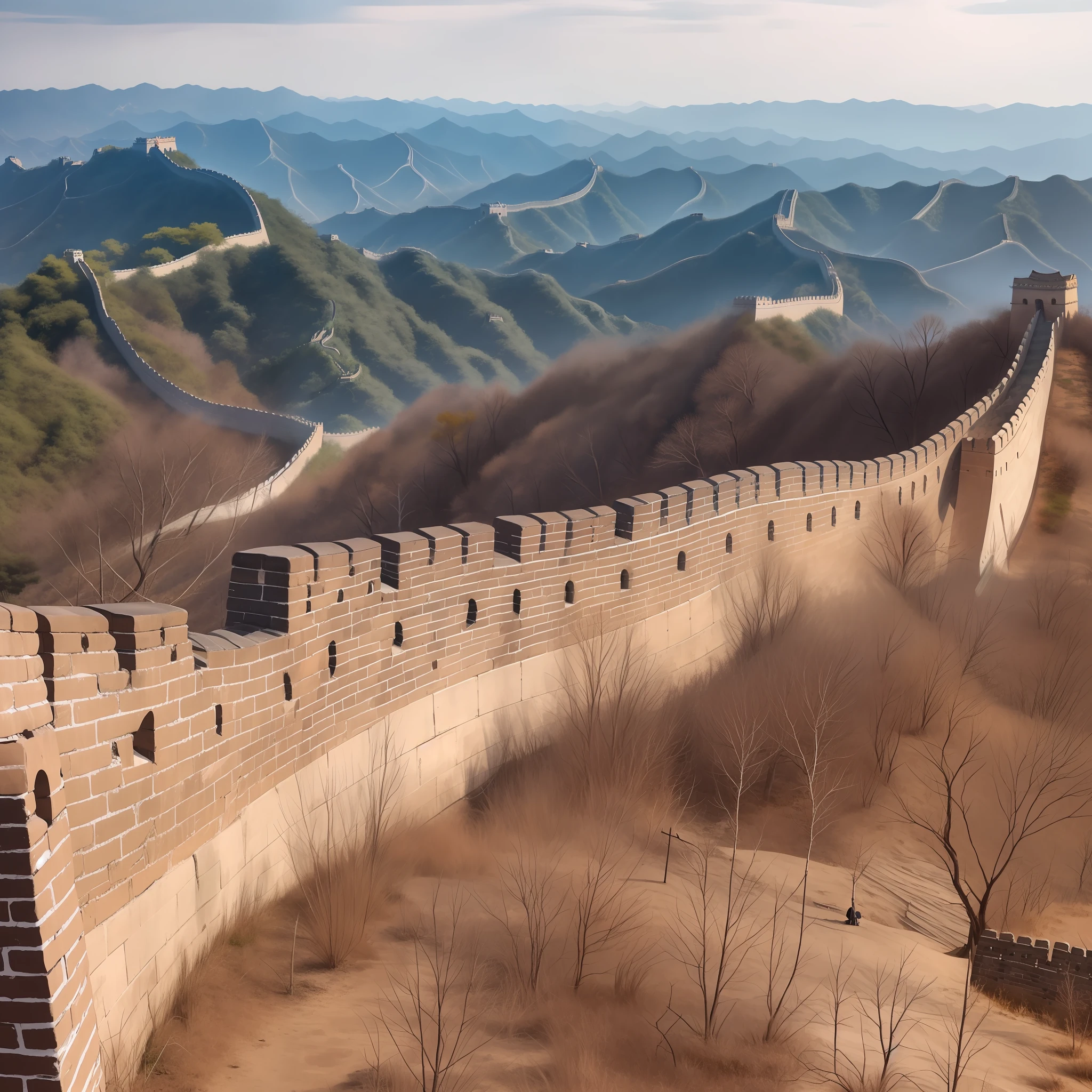 The uninhabited Great Wall of China