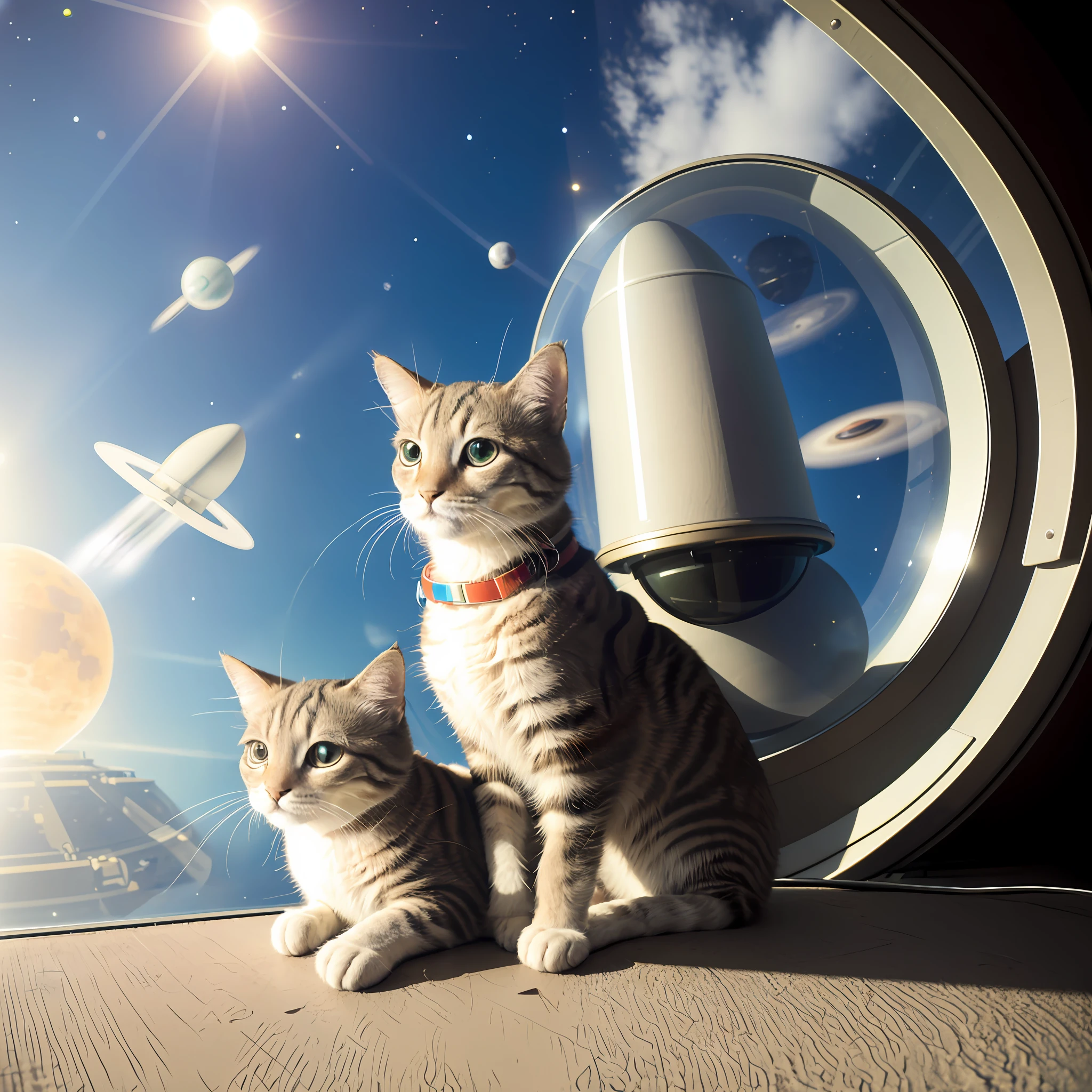 Whiskers was so excited. He had always wanted to travel to other planets. He climbed into the spaceship and sat in the seat next to John.
John started the spaceship, and they blasted off into space. Whiskers looked out the window and saw the Earth getting smaller and smaller. He was on his way to an adventure! --auto