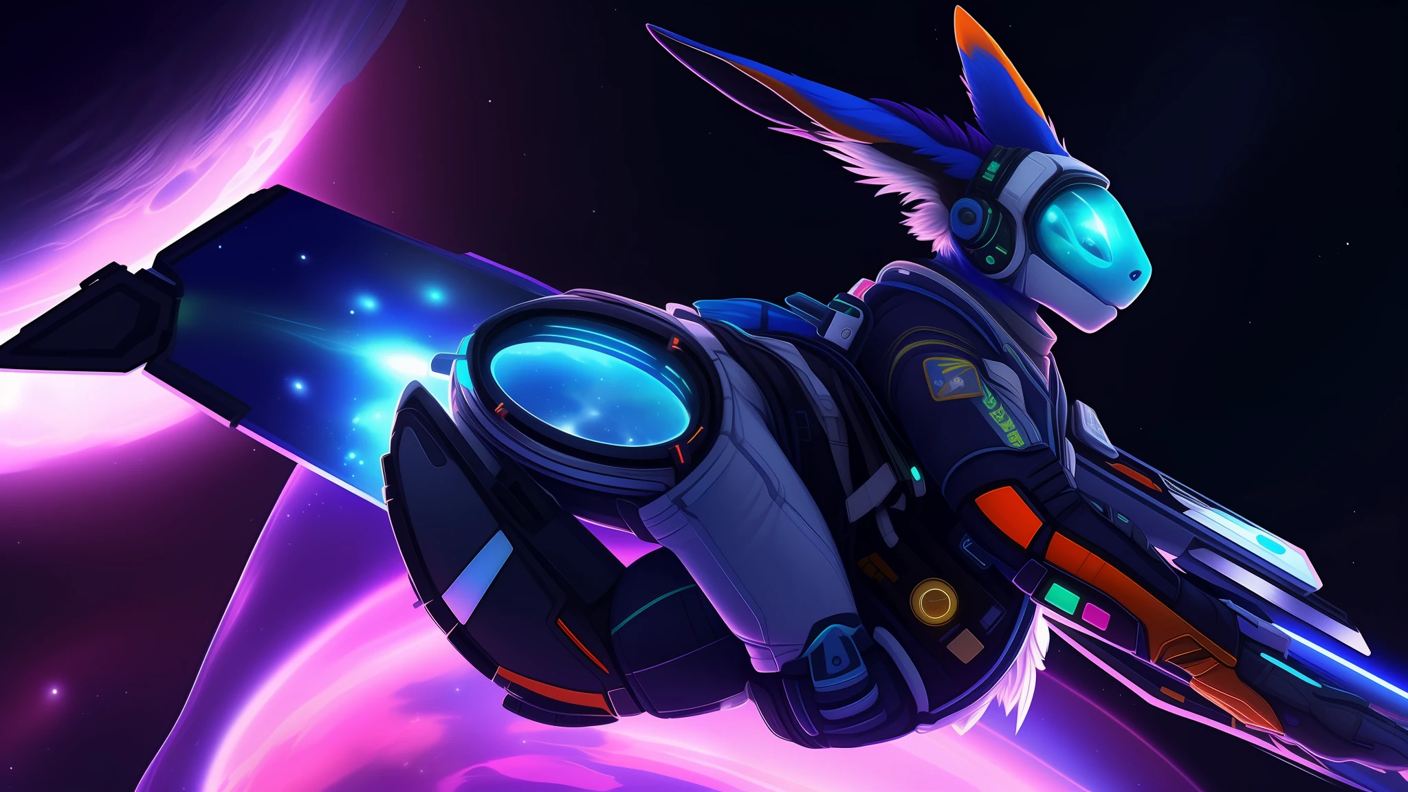 there is a cartoon picture of a avali dressed in a space suit, weirdcore voidpunk fursona, furry furaffinity, furry character, fursona wearing stylish clothes, furry fursona, generic furry style, fursona!!!!, in a space cadet outfit,
