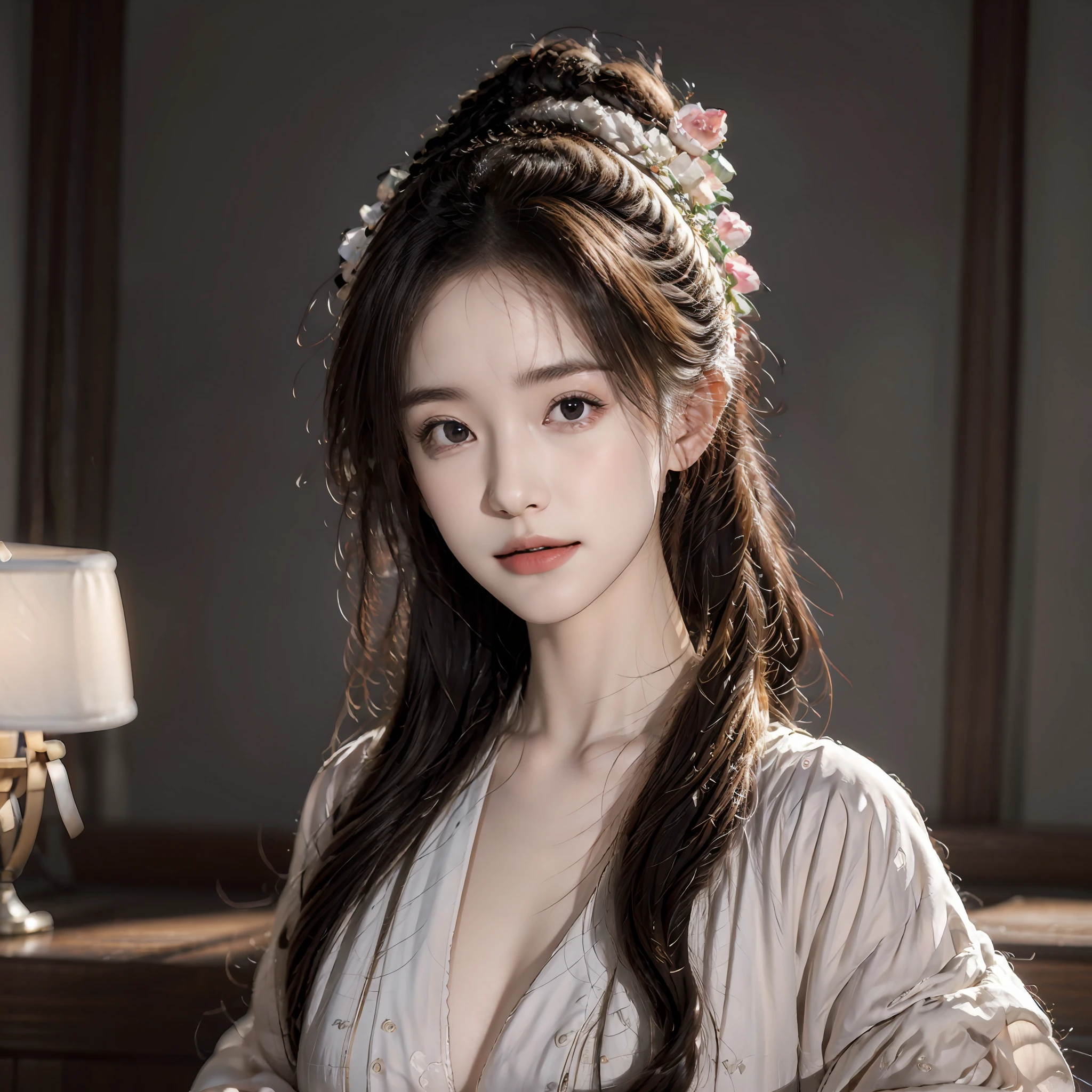 (RAW photos,best qualtiy),Smaller chest,deep v big breasts,(realisticlying,photograph realistic:1.3),tmasterpiece,Extremely Delicately Beautiful,extremely detaile,CG,unity,2k wallpaper,astounding,finedetail,Light smile,the Extremely Detailed CG Unity 8K Wallpapers,hugefilesize,ultra - detailed,A high resolution,the soft light,1girll,fully body photo,(long whitr hair:1.1),
