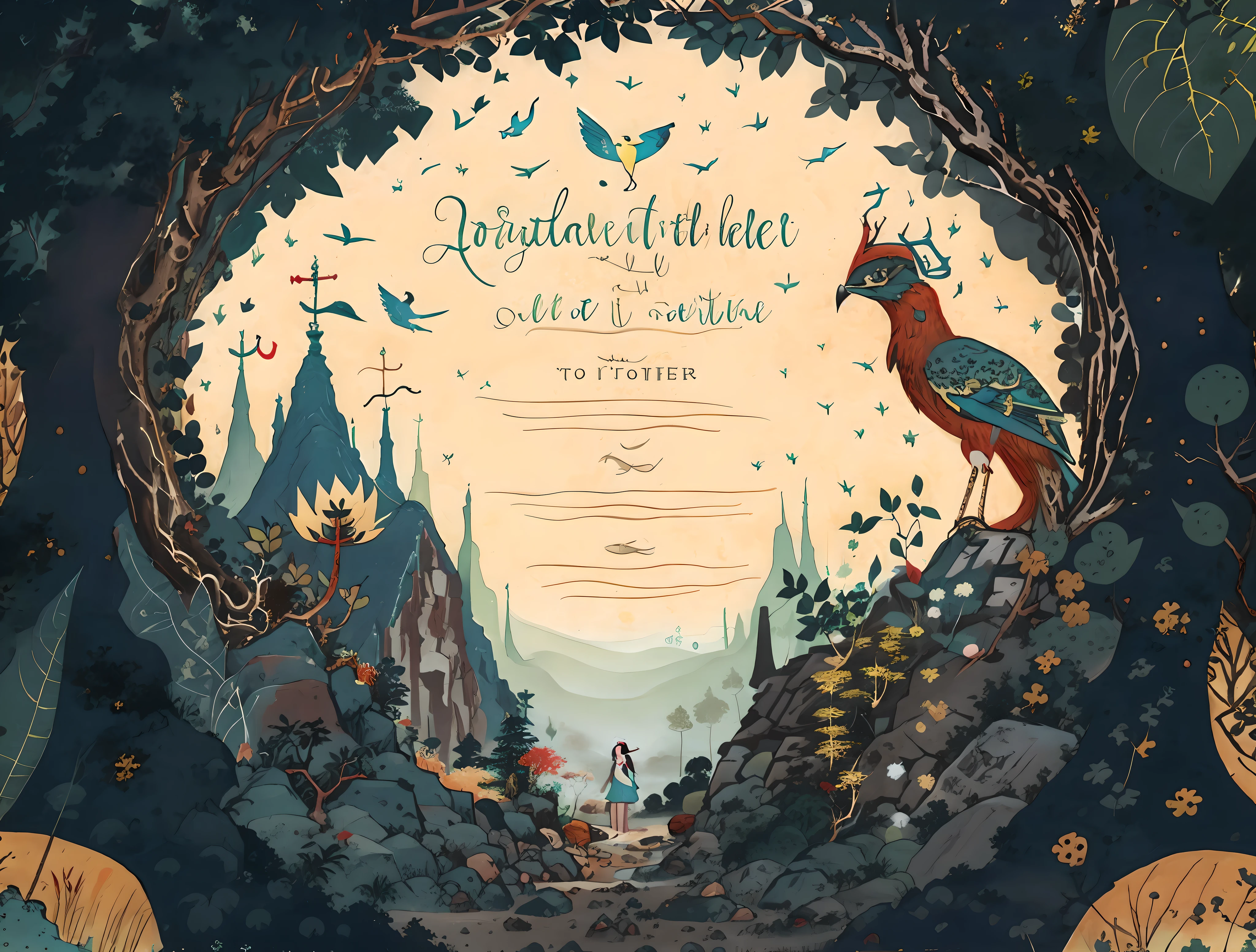 Certified with a beautiful fairytale folk aesthetic, cores da terra, vetor, storybook illustration art, hiper detalhes, cute aesthetics, foco nítido, Denoise, 8k, estilo de arte de desenho bonito, Arte Digital