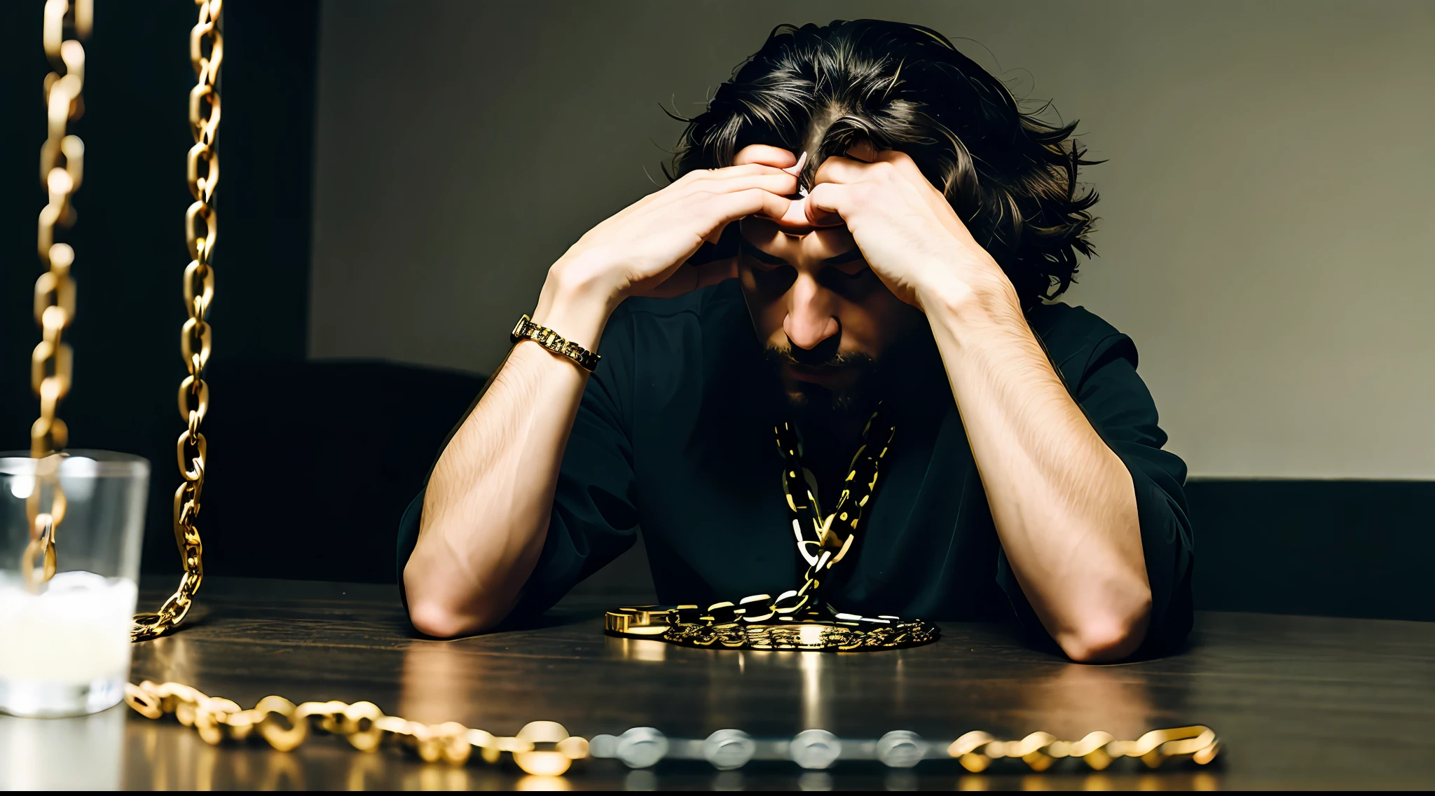 a person chained by his own vices