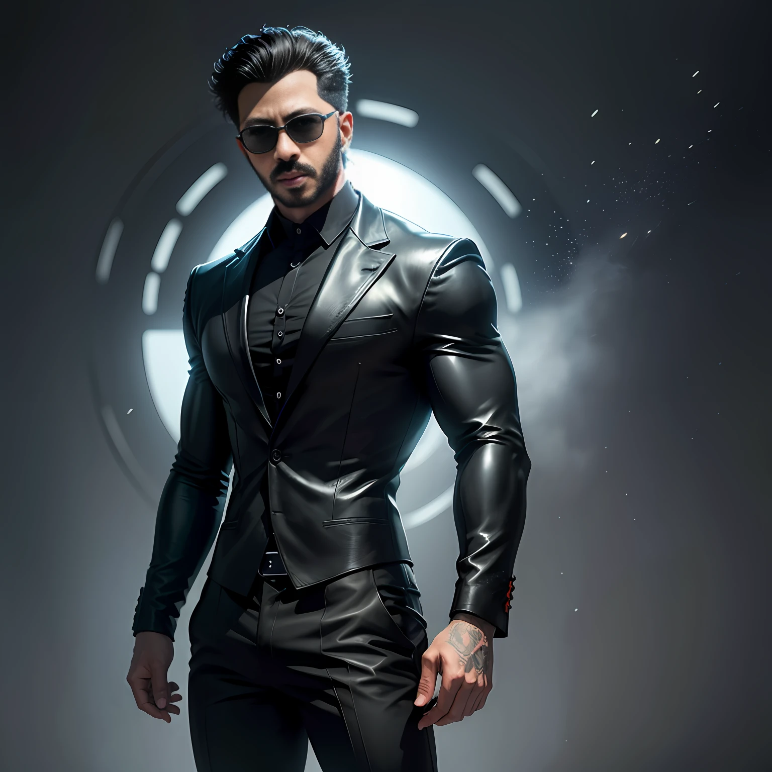 um homem de terno preto cinematico 8k --auto