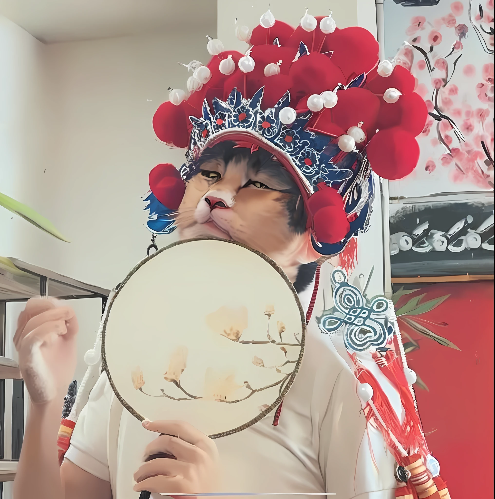 a painting of a cat wearing a hat and scarf, trending in the art station, dressed in punk clothes, detailed hyper realistic rendering, british gang member, street style, intimidating pose, planet of the cats, clothes with fashion, urban samurai, meow, west slavic features, 8 1 5