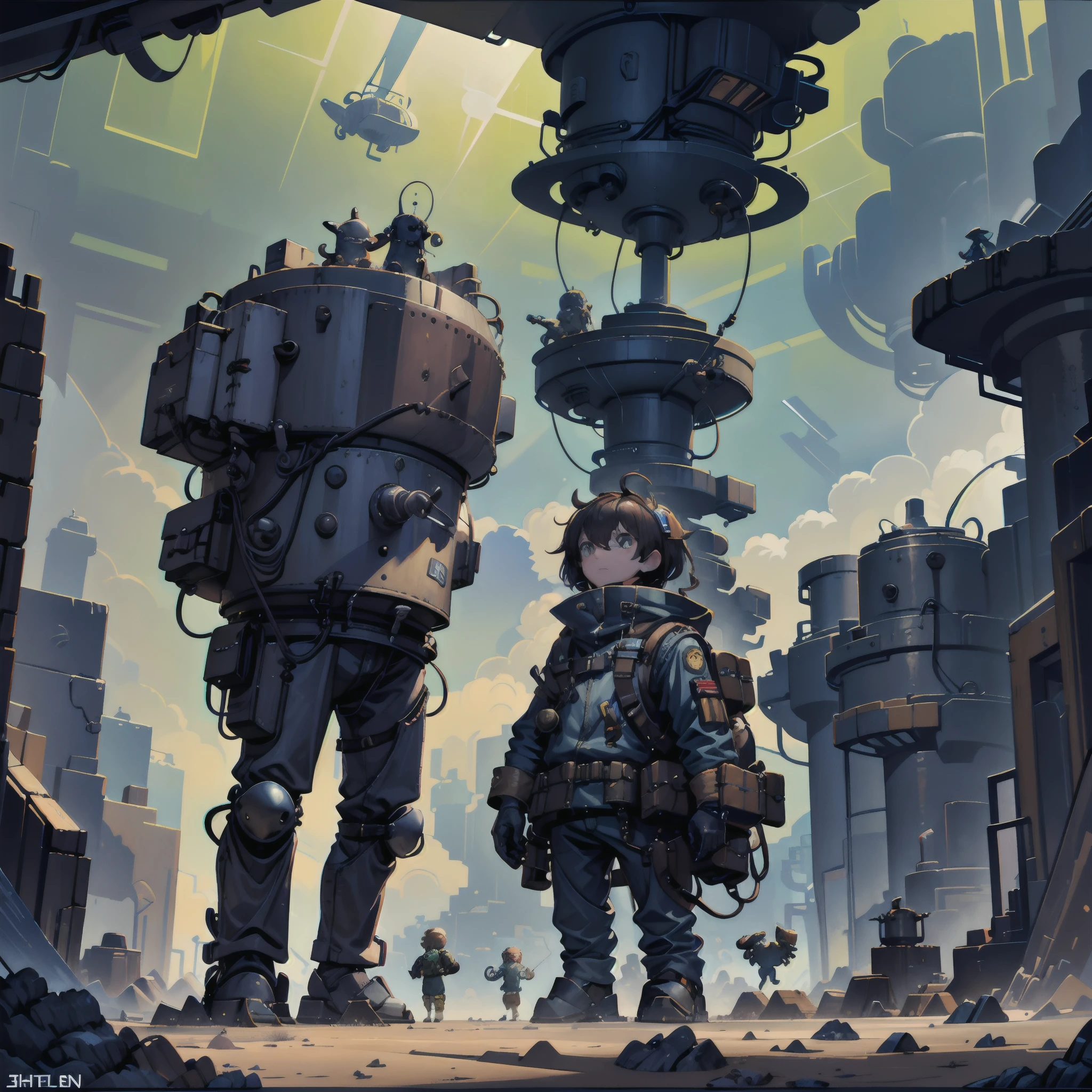 John and Whiskers got out of the spaceship and took a look around. They saw strange plants and animals that they had never seen before. They also saw a group of alien creatures standing nearby. --auto