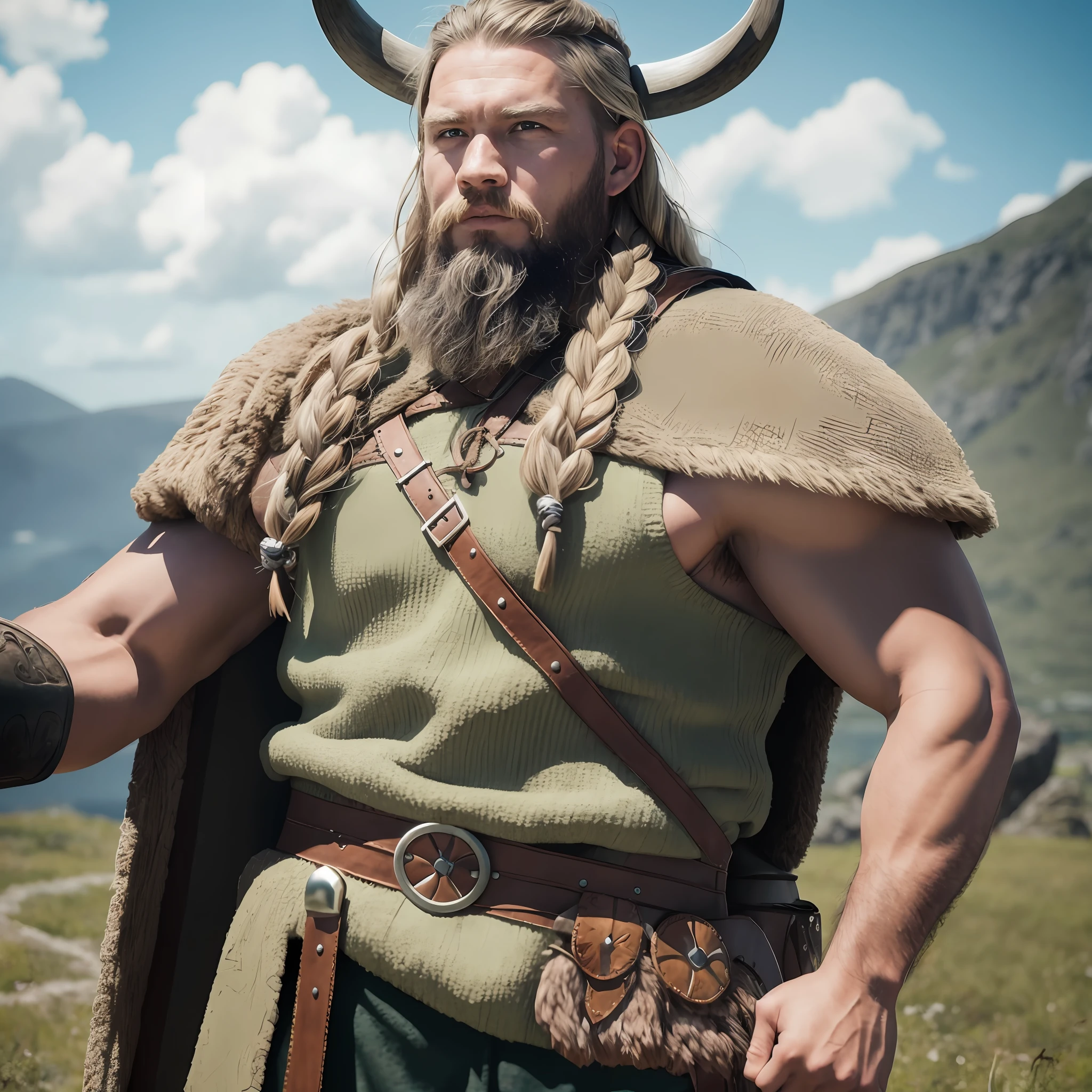 imagem ultra realista 8k de um viking preparado para batalha --auto