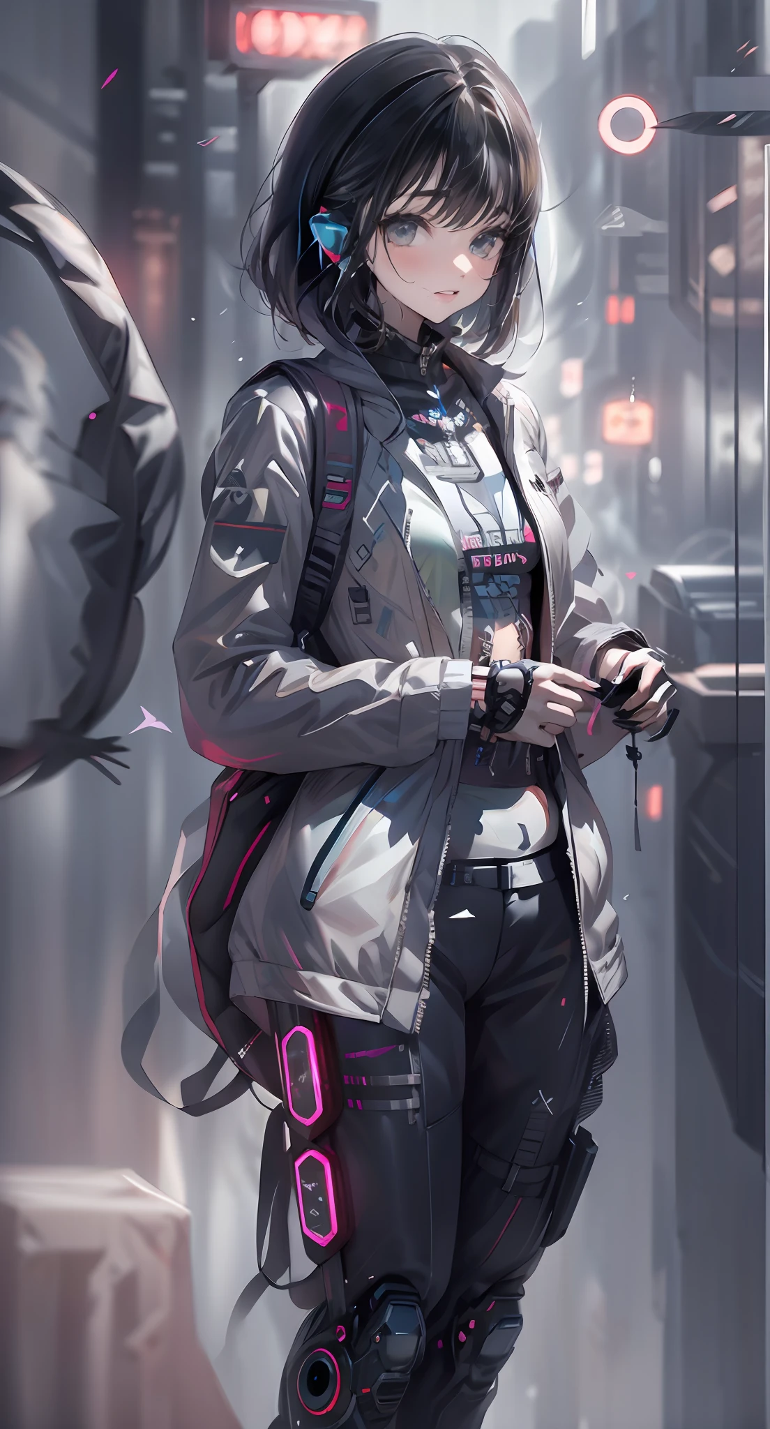 Cyberpunk art style girl