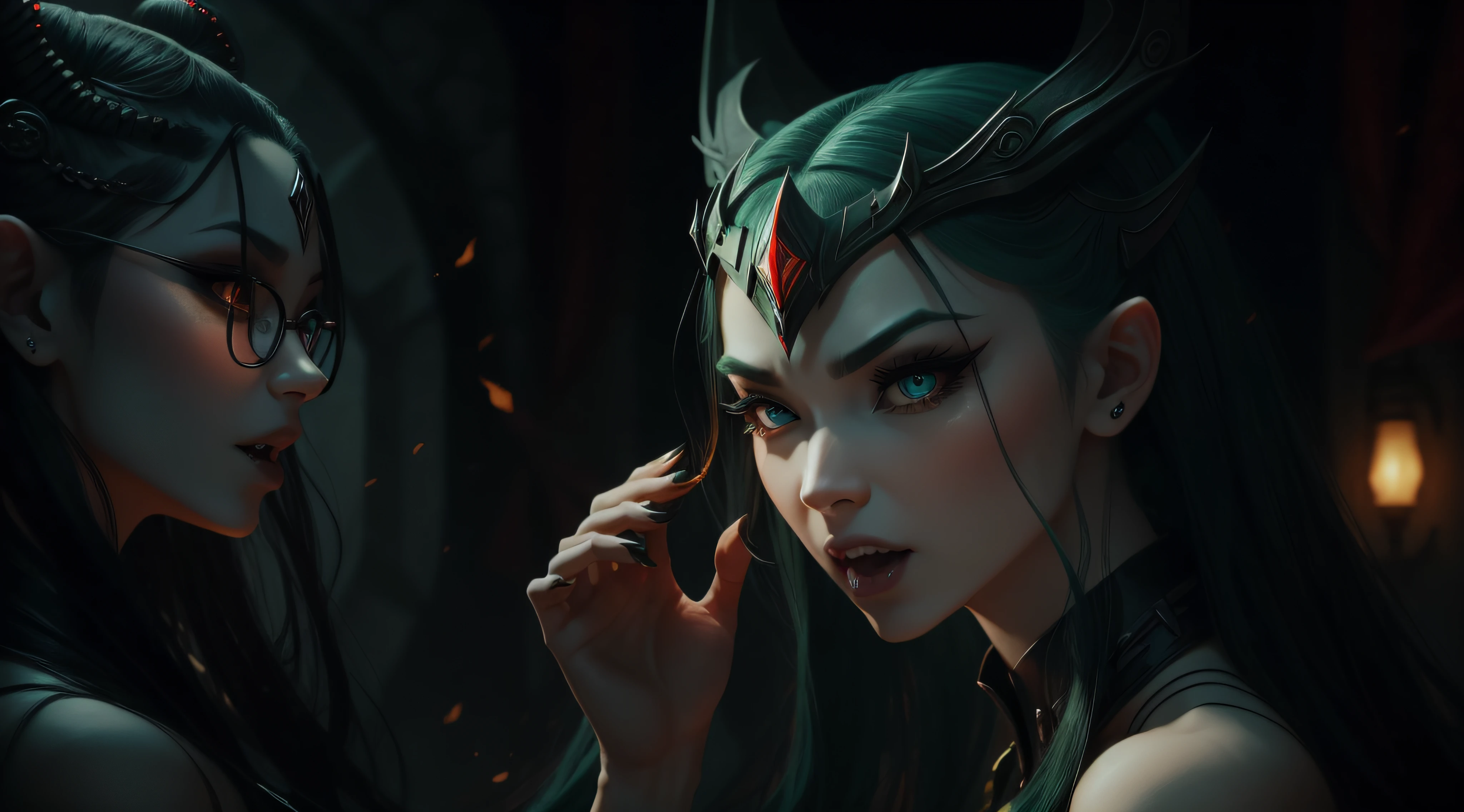 Three eyes, two noses, large ears, fangs, mouth，Hela hairstyle，D罩，Kirin arm，Six crab legs[I want to be quiet] --auto