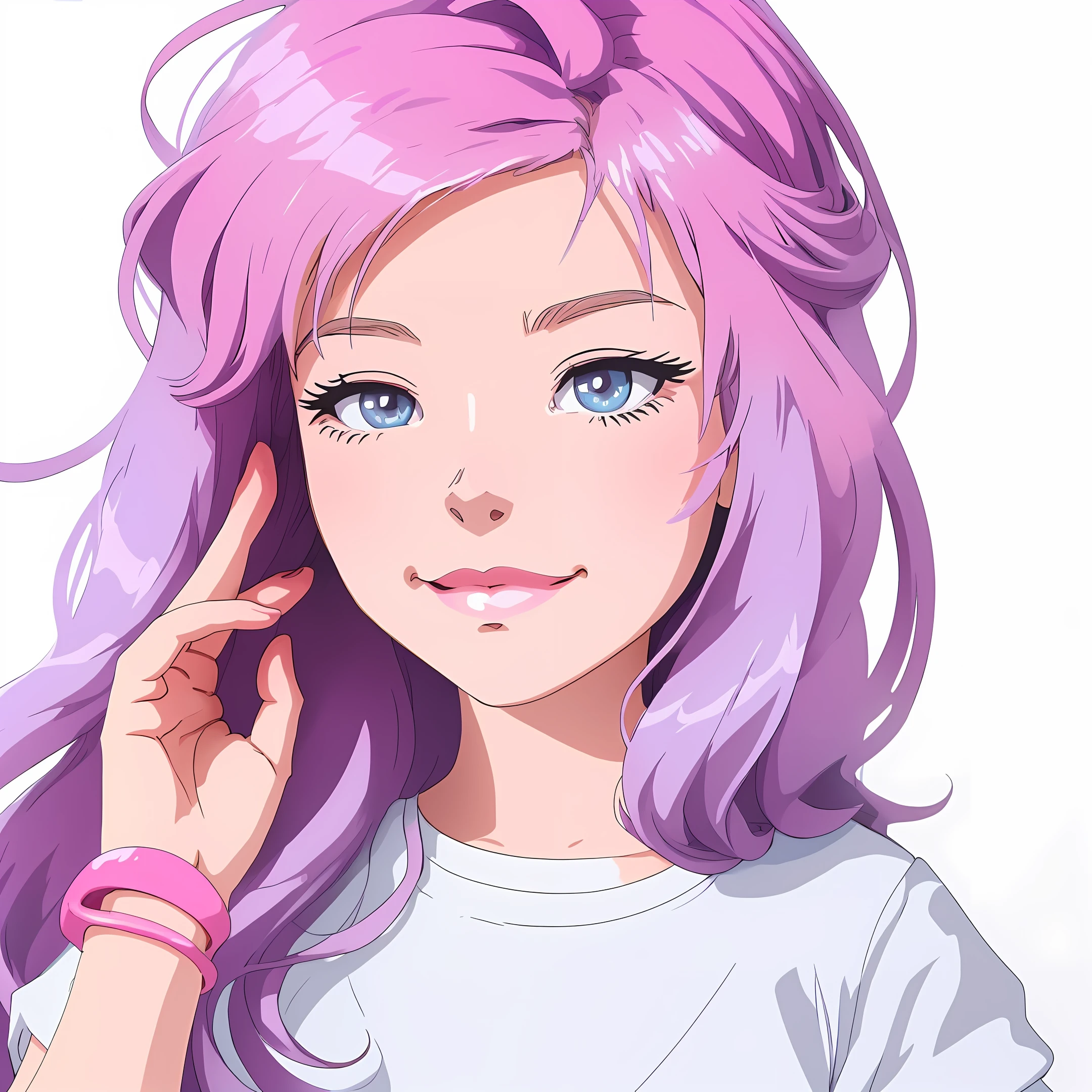 a cute ,pink lips,wearing a bright white shirt,in the style of soft color palette
aurorapunk,an anime illustration of her
face,animated gifs,hand-drawn
animation,charming sketches,smooth and
shiny,hazy romanticism,superflat style,white
background--ar 1:1--niji 5--style expressive --s 50