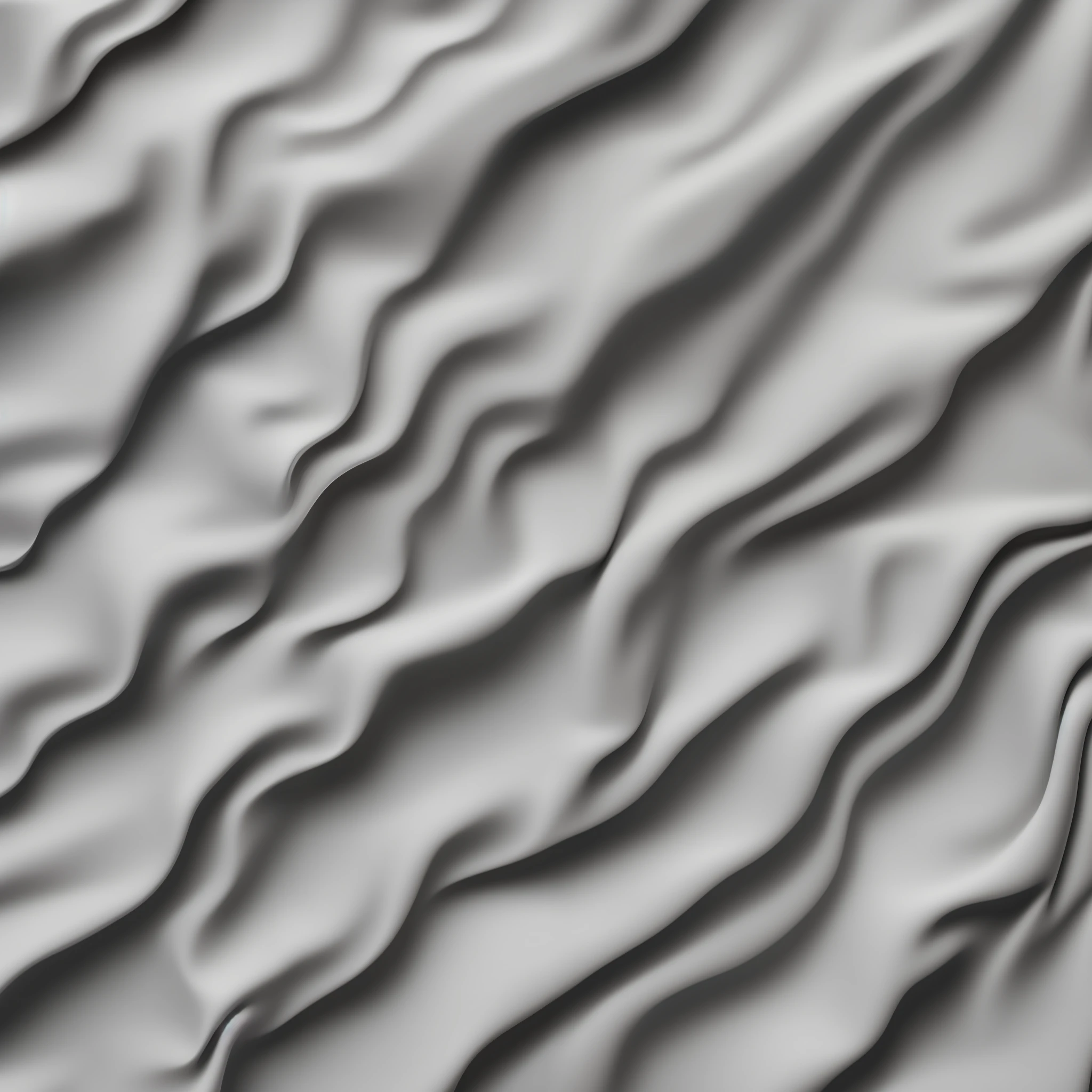 A closeup of a black and white photo of a wavy surface, dobras de tecido, Abstract cloth simulation, Detalhes da textura do tecido 8k, Textura da linha impressa em 3D, Dobras, tecido realista fluindo, tecido ondulante da realidade, soft surface texture, Cloth simulation with Houdini, textured in substance, textura gravada, carved marble texture silk cloth, highly detailed marble cloth