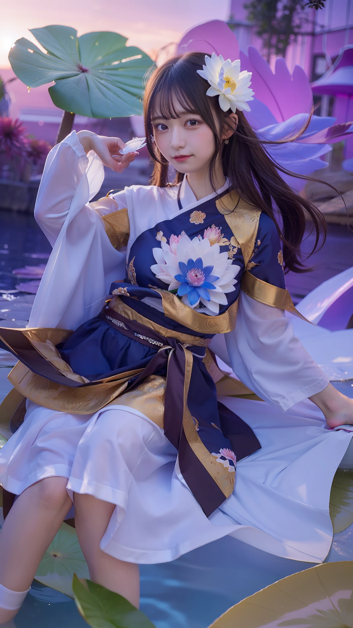 girl,kagura water lily,blue,hair black