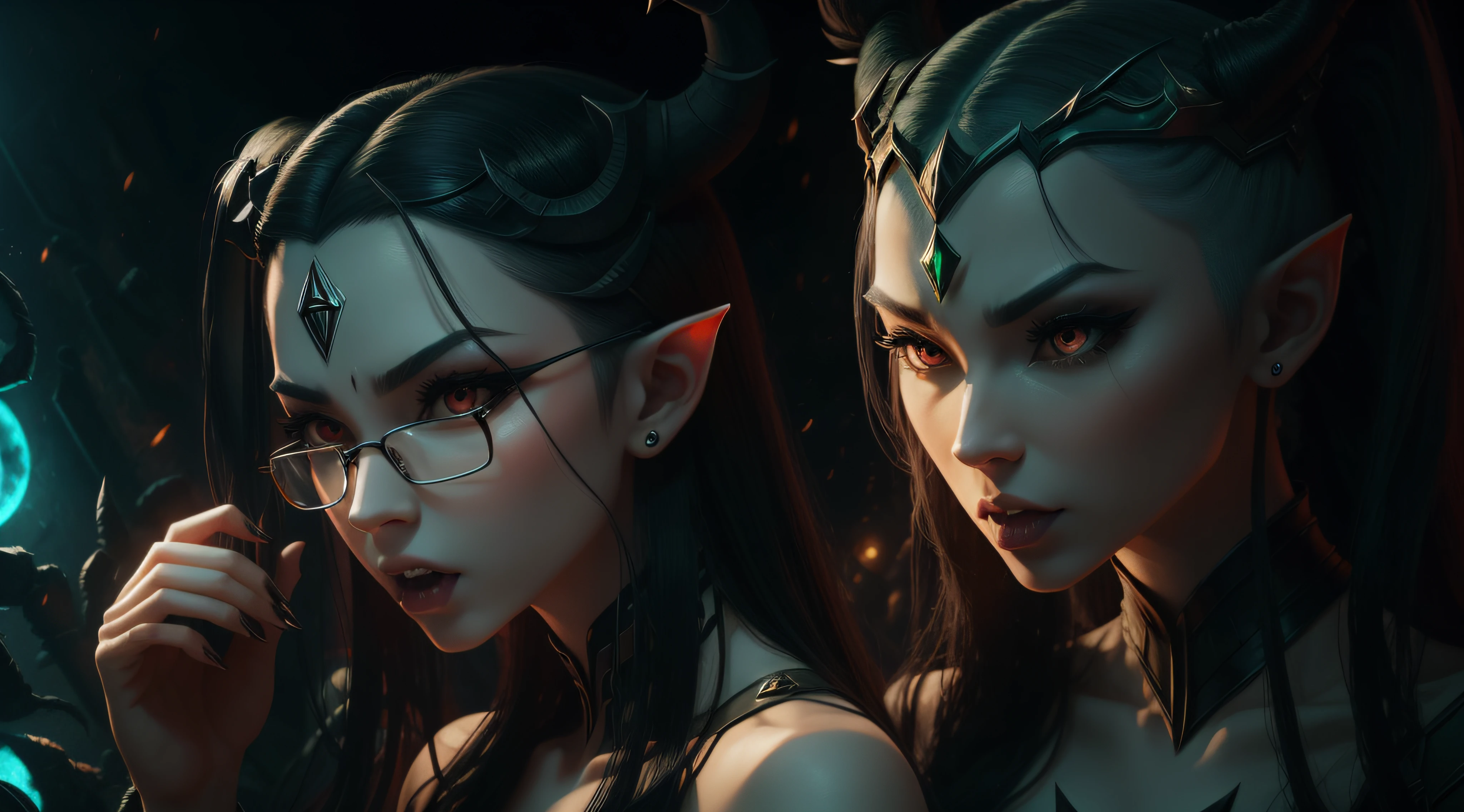 Three eyes, two noses, large ears, fangs, mouth，Hela hairstyle，D罩，Kirin arm，Six crab legs[I want to be quiet] --auto