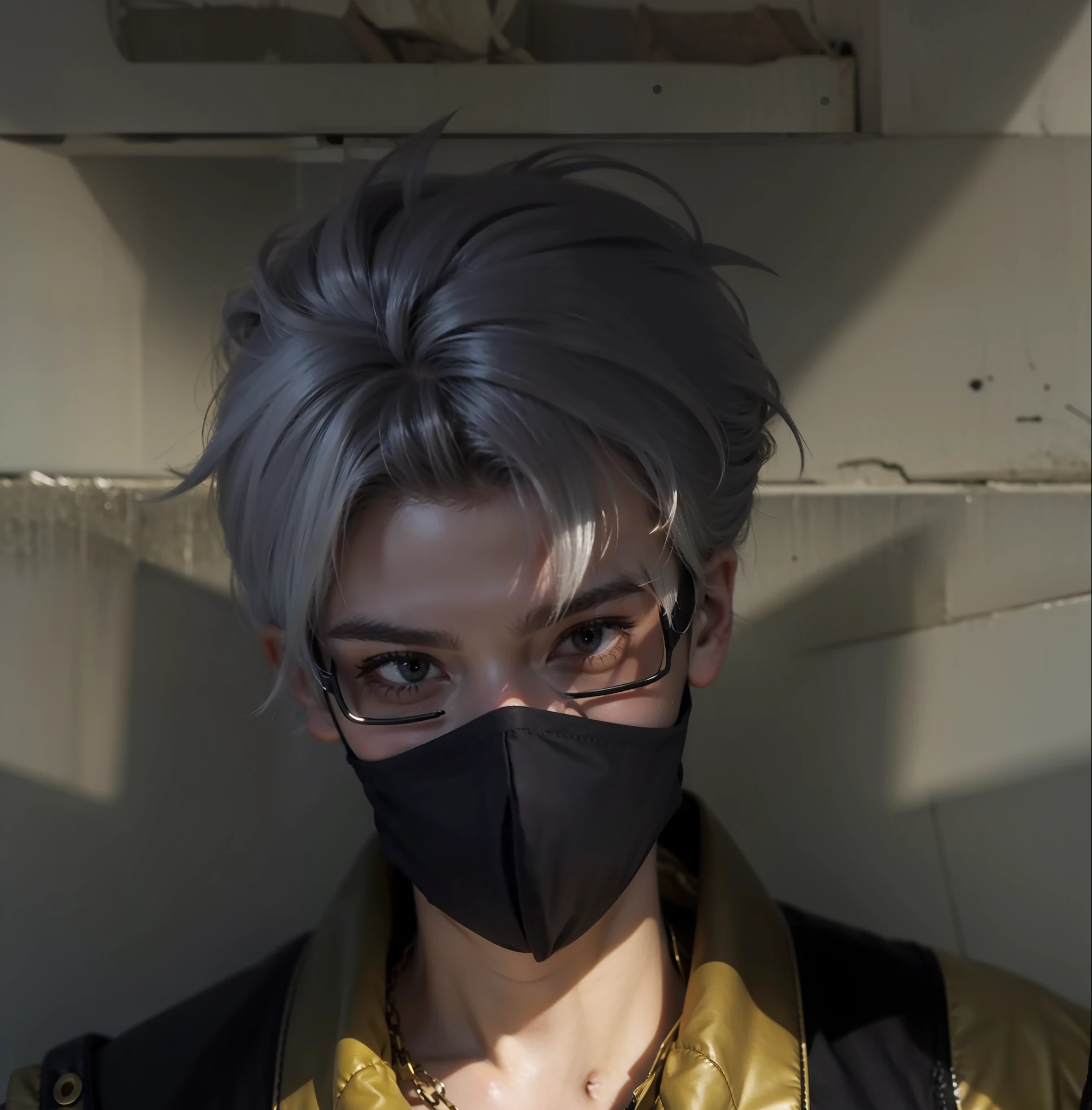 Boy spikey white hair