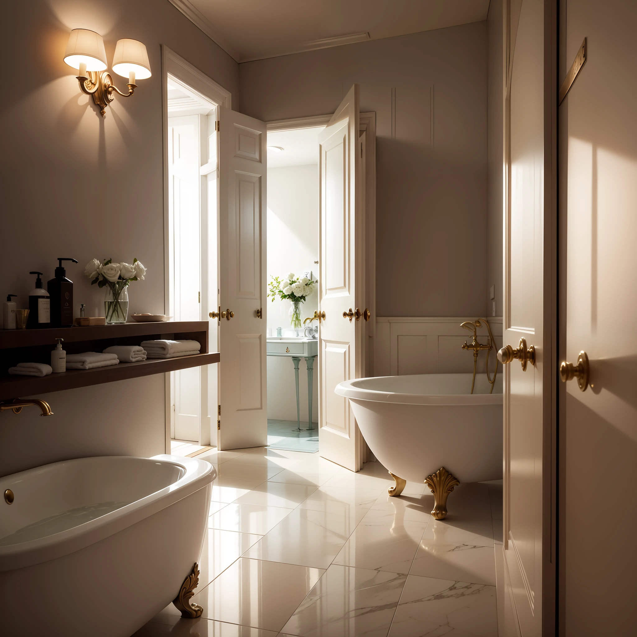 Welcome to the splendid bathroom of this luxurious mansion, where refinement and elegance are revealed in every detail. Com um revestimento sofisticado de seramigas e portas e janelas em pedras de granito, This space is a true haven of relaxation and comfort.
As you enter this sanctuary of luxury, We are immediately captivated by the grandeur of the hot tub that stands out in the center. Bathed in soft and enveloping lighting, This standout piece invites us to enjoy moments of pure delight. Its massage jets provide an invigorating experience for the body and mind, wrapping ourselves in a comforting embrace as we are lulled by the warm water.
O revestimento luxuoso das paredes e do piso, em seramigas meticulosamente escolhidas, creates an atmosphere of serenity and sophistication. Esses materiais nobres, cuidadosamente selecionados, convey a sense of elegance and exclusivity. The perfect combination between the softness of the seramiga and the durability of the granite in the doors and windows gives the environment an atmosphere of opulence and timelessness.
Uma penteadeira imponente, adornada com espelhos decorativos e iluminados, is the highlight of the bathroom. This refined space offers the opportunity to prepare and take care of the appearance with comfort and style. Touch of glamour is translated by the shelves filled with luxurious personal care products, providing a transcendental experience for the occupants of this space of beauty and well-being.
Ao lado da banheira, A spacious and elegant shower area completes the ambiance. With adjustable water jets and a generously proportioned shower head, This space is perfect for revitalizing the body and stimulating the senses. Precise control of water temperature and pressure ensures a personalized and relaxing bathing experience.
This luxurious bathroom is a real retreat inside this spectacular mansion. Cada elemento foi cuidadosamente selecionado par