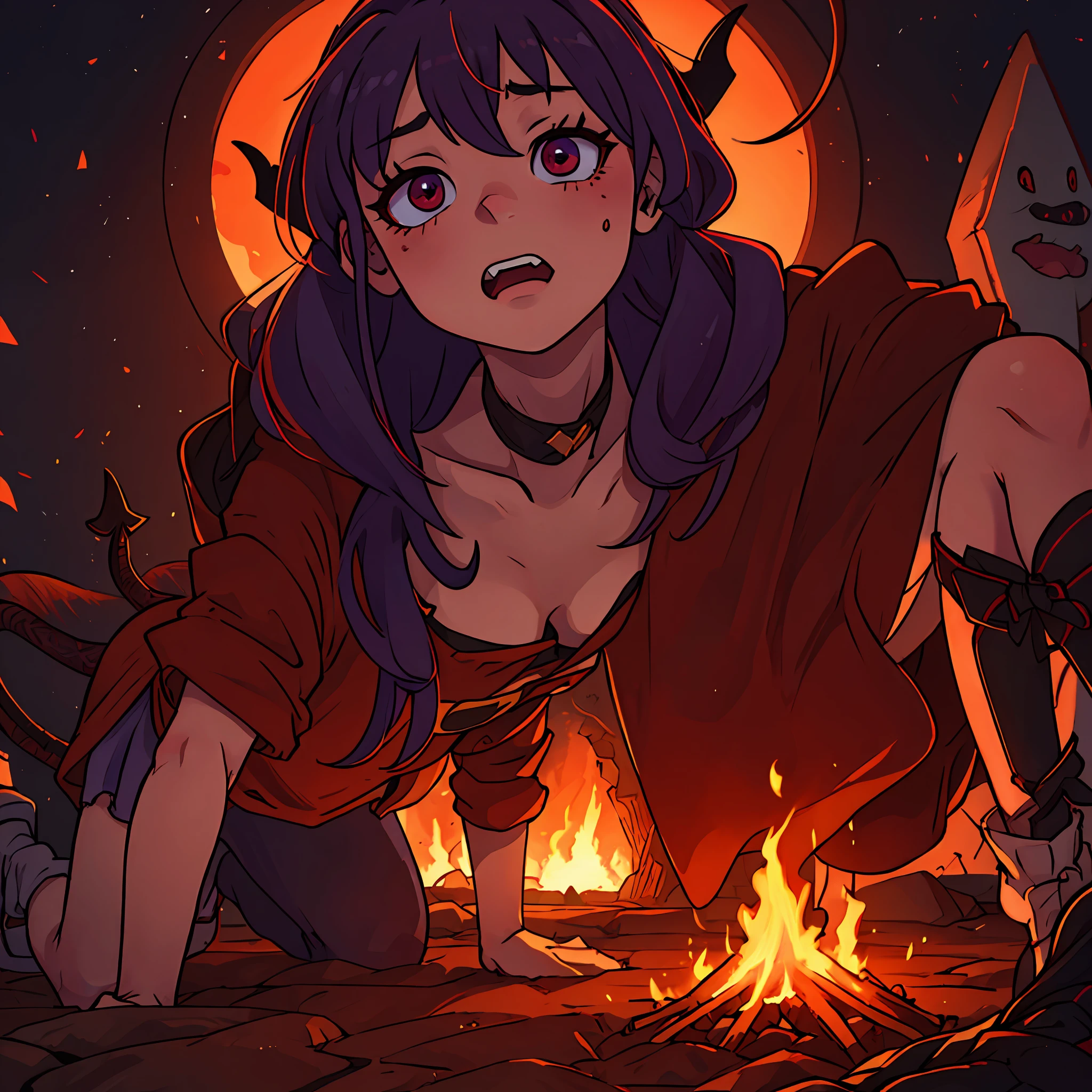 Subaru Natsuki In hell full of demons around kneeling for him FULL HD 4K --auto