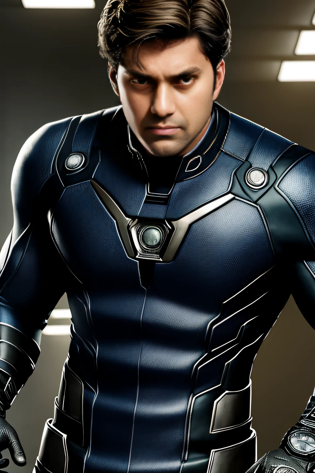 masterpiece, best quality, realistic, half body shot of Doctor Octopus, marvel cinematic, detailed face, 8k, uhd, sharp focus