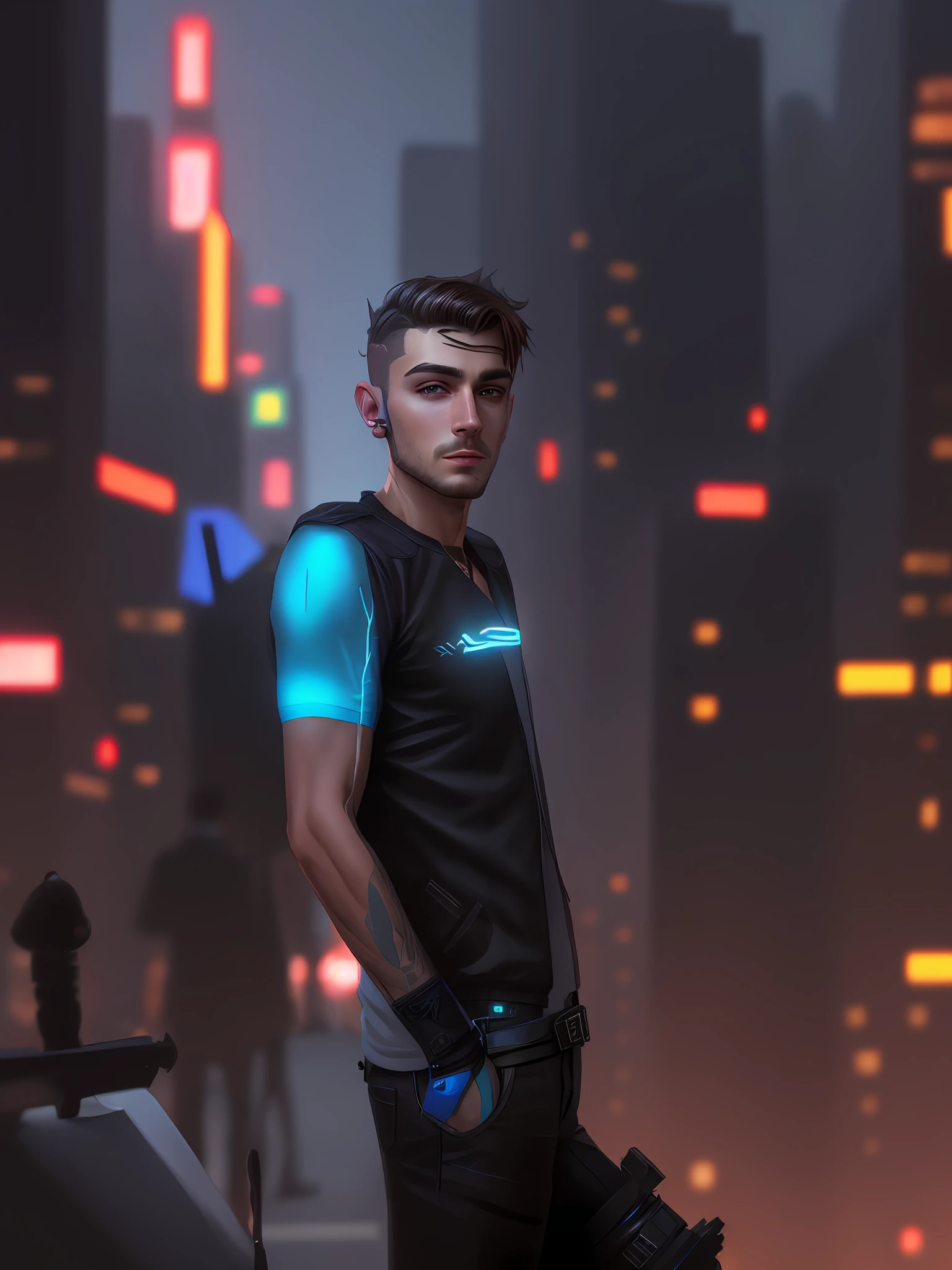 Change background cyberpunk Handsome boys, realistic face, 8k,ultra realistic