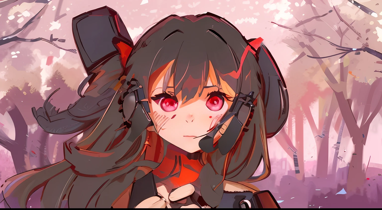 anime girl with long hair and red eyes in a forest, rin tohsaka, anime moe artstyle, reimu hakurei, gapmoe yandere, artistic render of reimu hakurei, anime waifu, yandere, anime artstyle, ig studios anime style, anime stylized, anime style portrait, anime art style, ayaka genshin impact