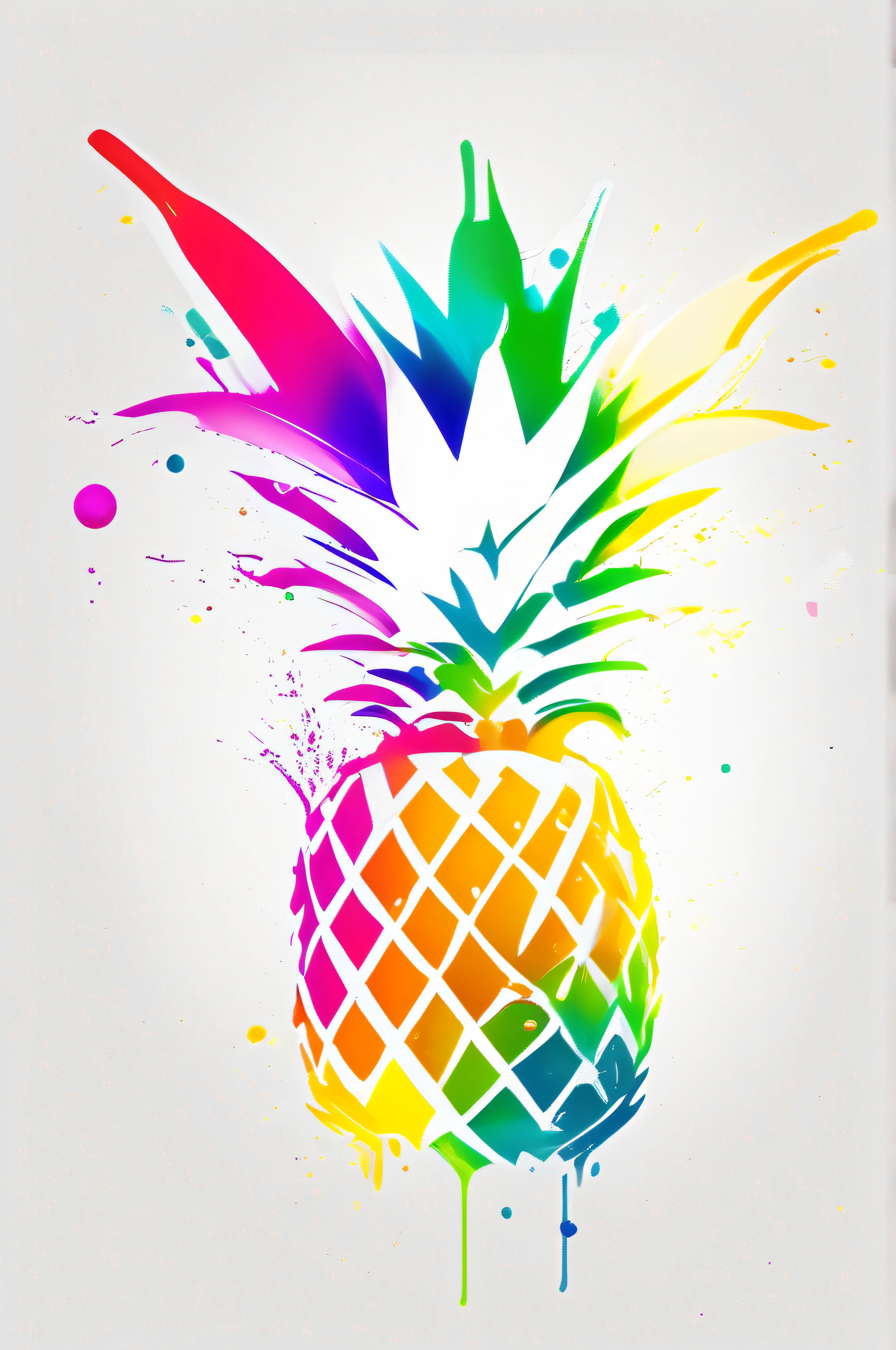 pineapple, freedom, logo, colour splash, wham, white background
