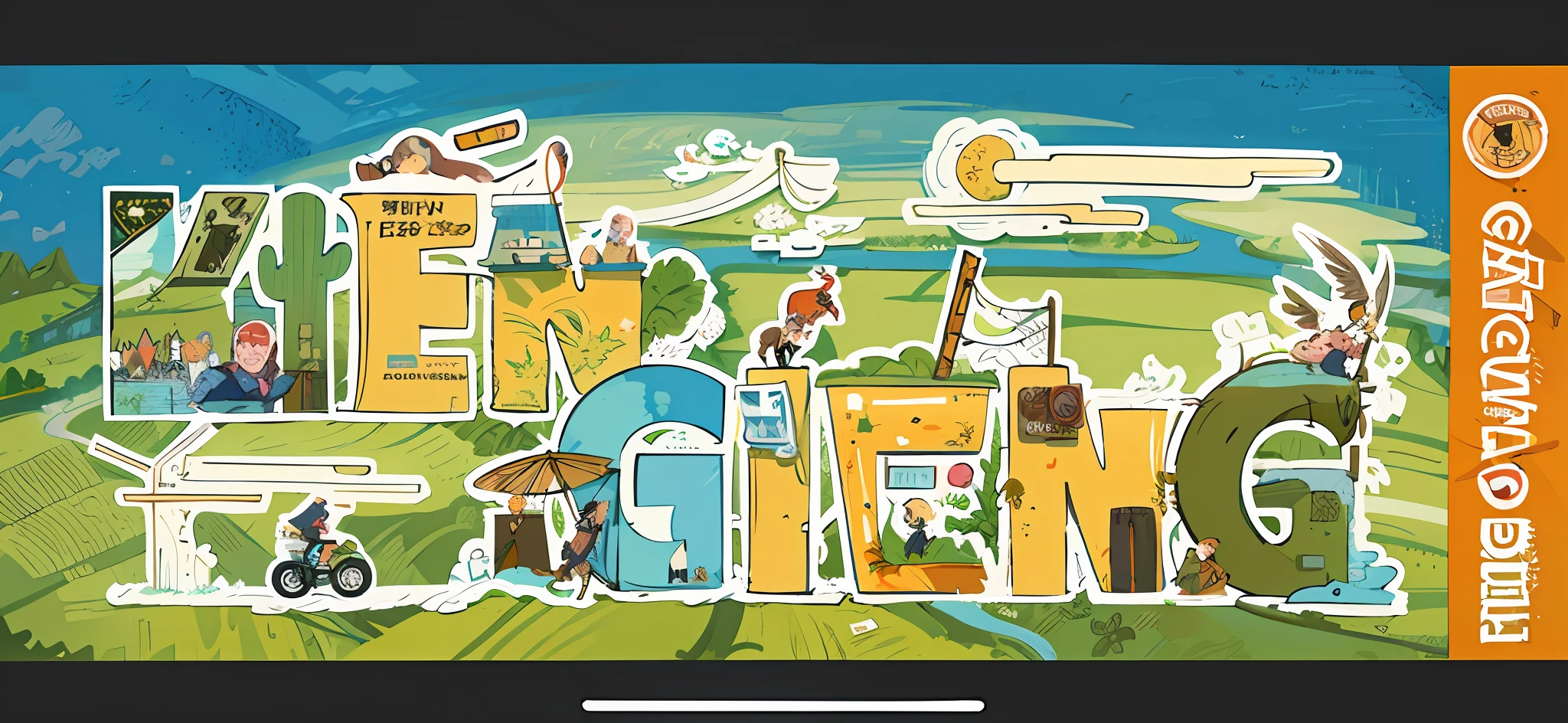 there is a picture of a sign that says new england, owen gent, inspired by Ernő Grünbaum, telegram sticker design, concept illustration, rengen, by Kogan Gengei, detailed digital illustration, highly detailed illustration.”, poster illustration, digital illustration, wes anderson background, inspired by Kogan Gengei, vignette illustration