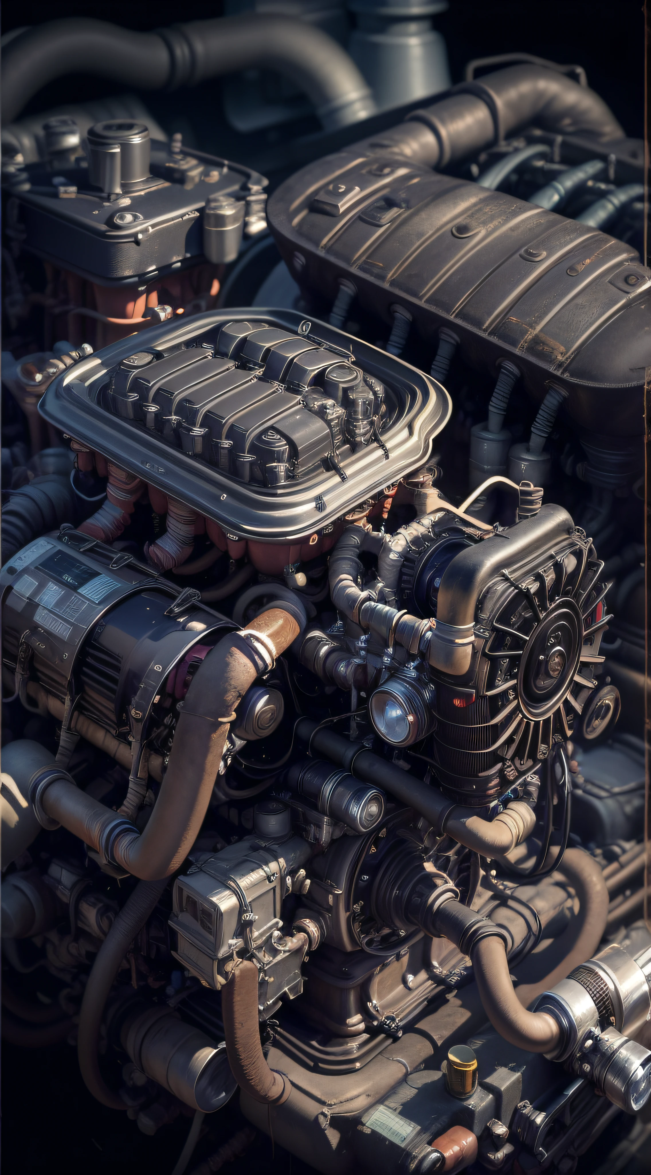 car engine, parts of car engine, dark background,high resolution,best quality resolution,hd,high quality,macro
