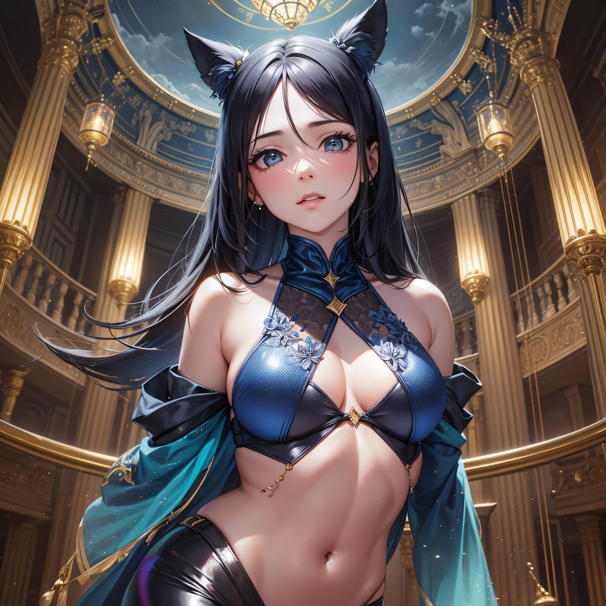 Lanterna Azul da  da DC, frontal, Comprimento total, looking at the camera, facing the audience, standing pose, fundo simples, luz tridimensional, conceito detalhado de corpo inteiro, arte conceitual digital elegante, bela arte conceitual de corpo inteiro, art trend, Sociedade Plena de CG,