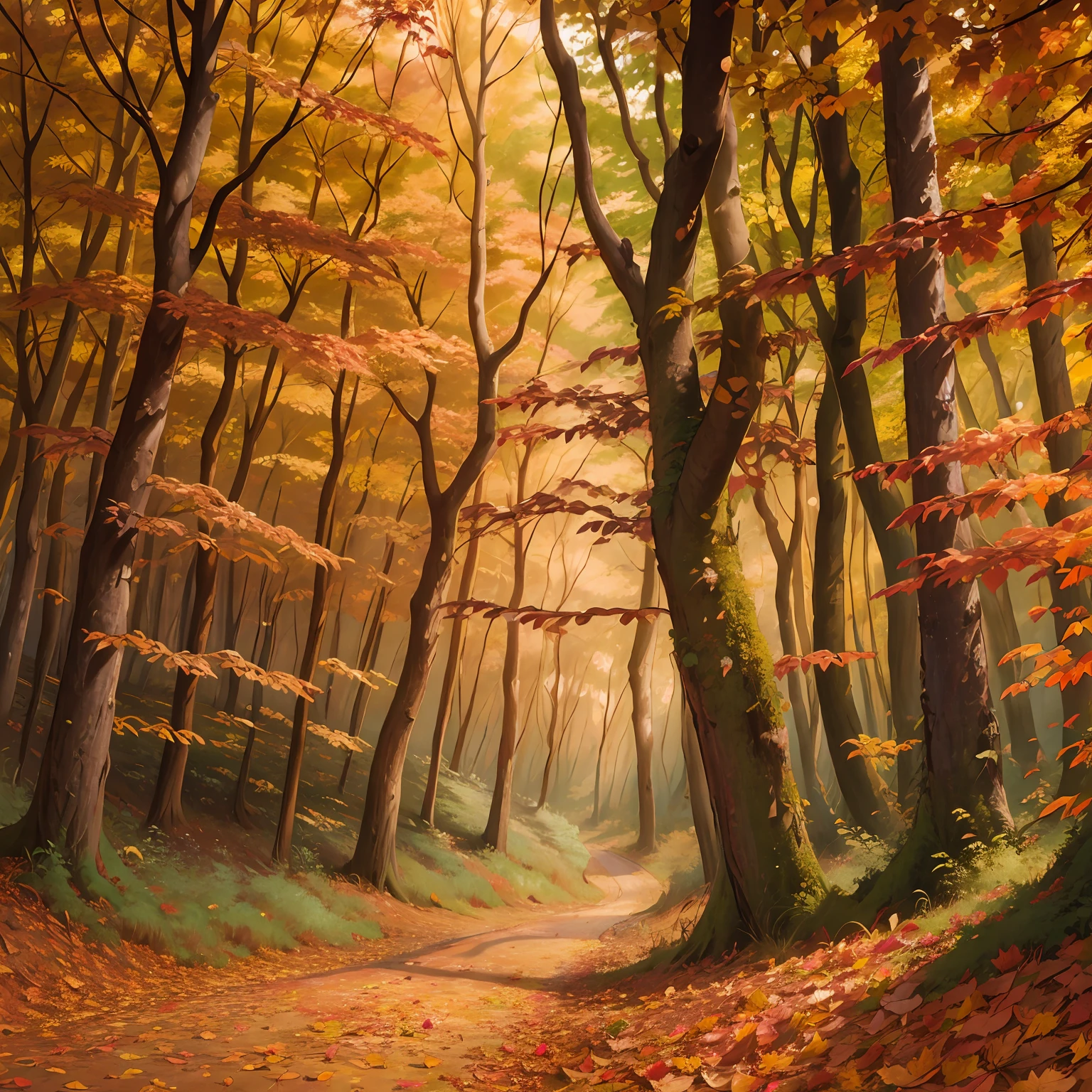 autumn forest with vibrant colors