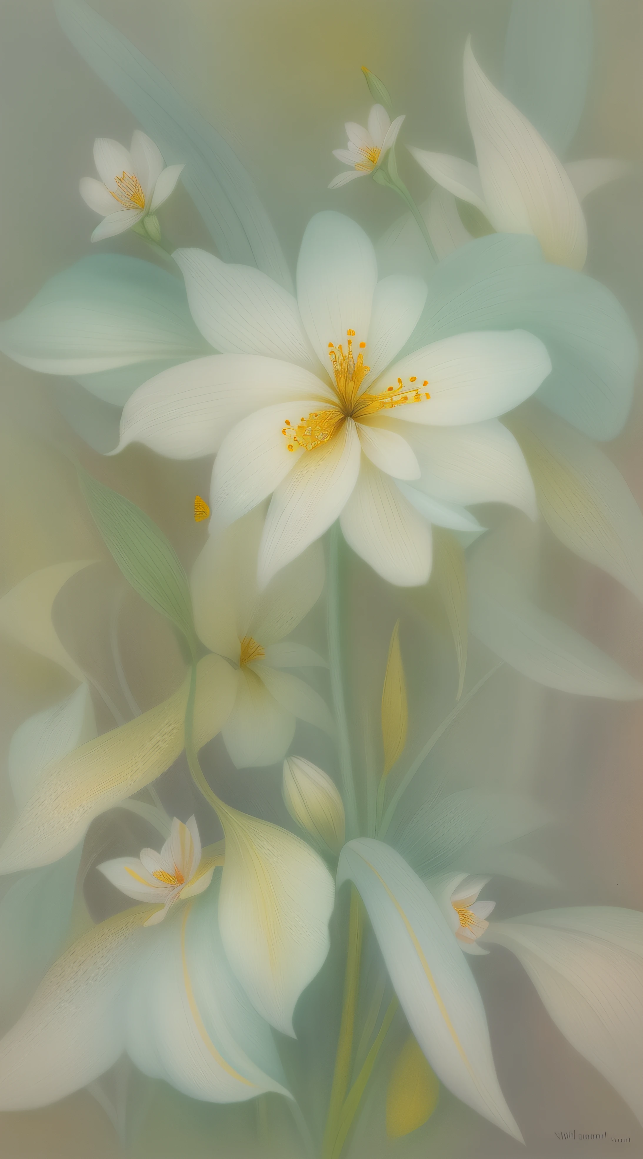 Pintura de una pintura de un lirio blanco con puntas naranjas, lirios grandes, Lirios, Lirios, lirios blancos, Belleza elegante, Azucena, large exotic flowers, Flores de lirio, por Helen Dahm, por Phyllis Ginger, flor de lirio, por Jane Frank, lily petals, sereno, luminiscencia vibrante, full bloom, Lirios y narcisos, por Sheila McClean, frente y centro