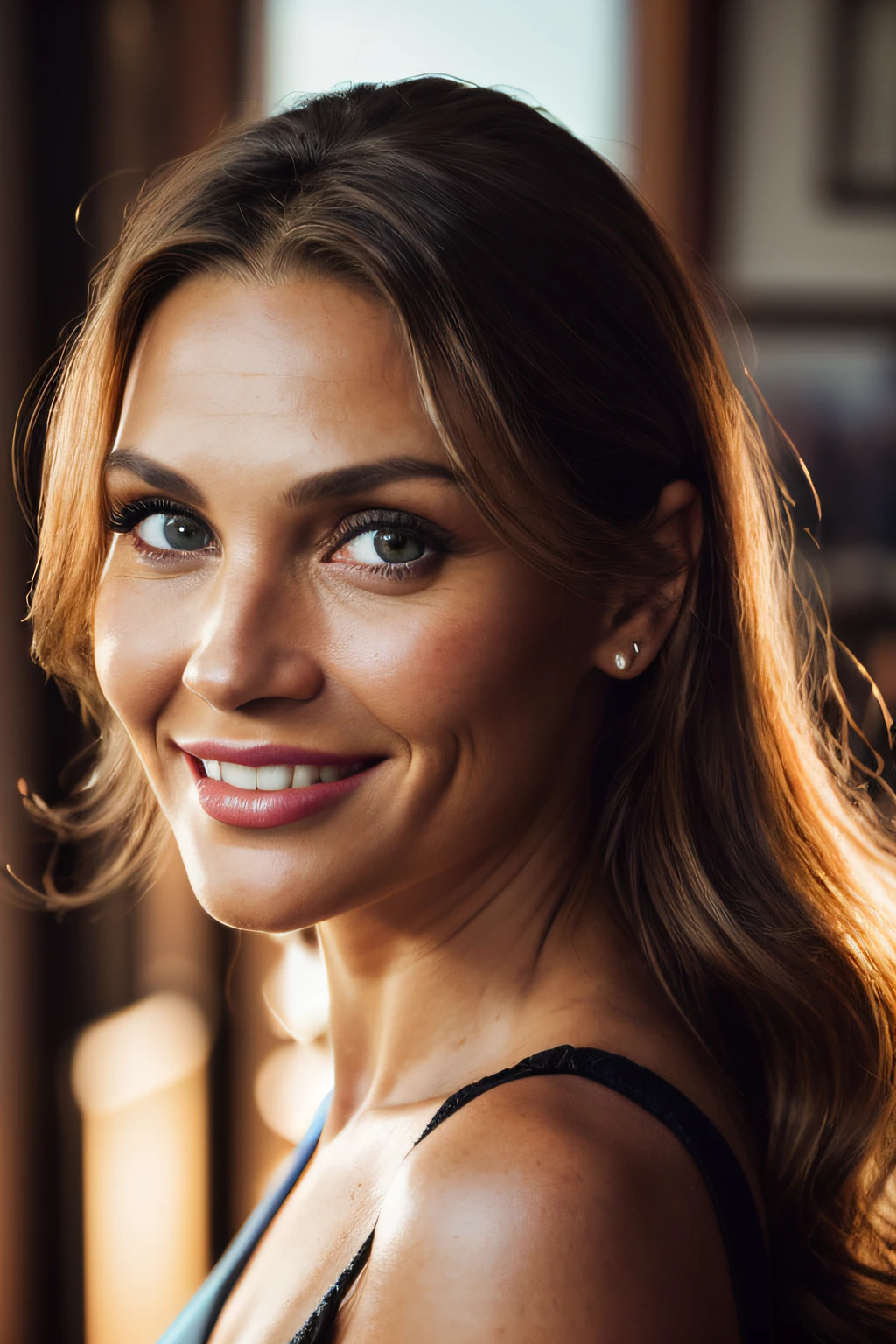 (wide angle shot, editorial photograph of a 40 year old gorgeous super model woman and 45 year old man), (highly detailed face:1.4) (smile:0.7) (background luxury super yacht, moody, private study:1.3) POV, by lee jeffries, nikon d850, film stock photograph ,4 kodak portra 400 ,camera f1.6 lens ,rich colors ,hyper realistic ,lifelike texture, dramatic lighting , cinestill 800, (highly detailed face:1.4) (smile:0.7),perfect eyes, perfect iris, perfect lips, perfect teeth, perfect skin, soft front light, glow, HDR