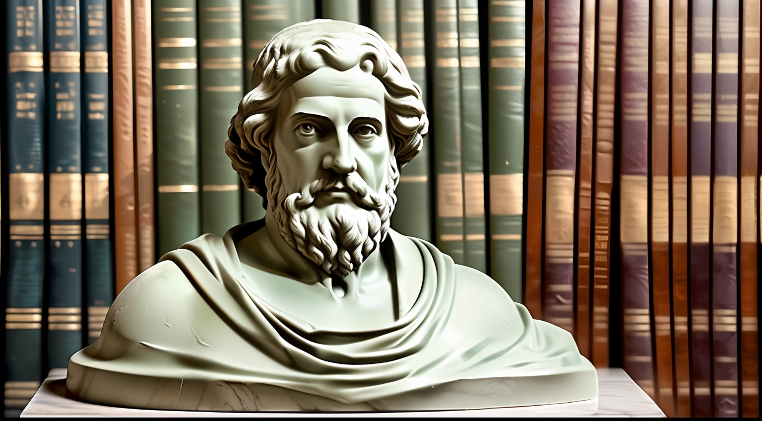 estatua de aristoteles, focado na regiao de rosto e ombros, --auto
