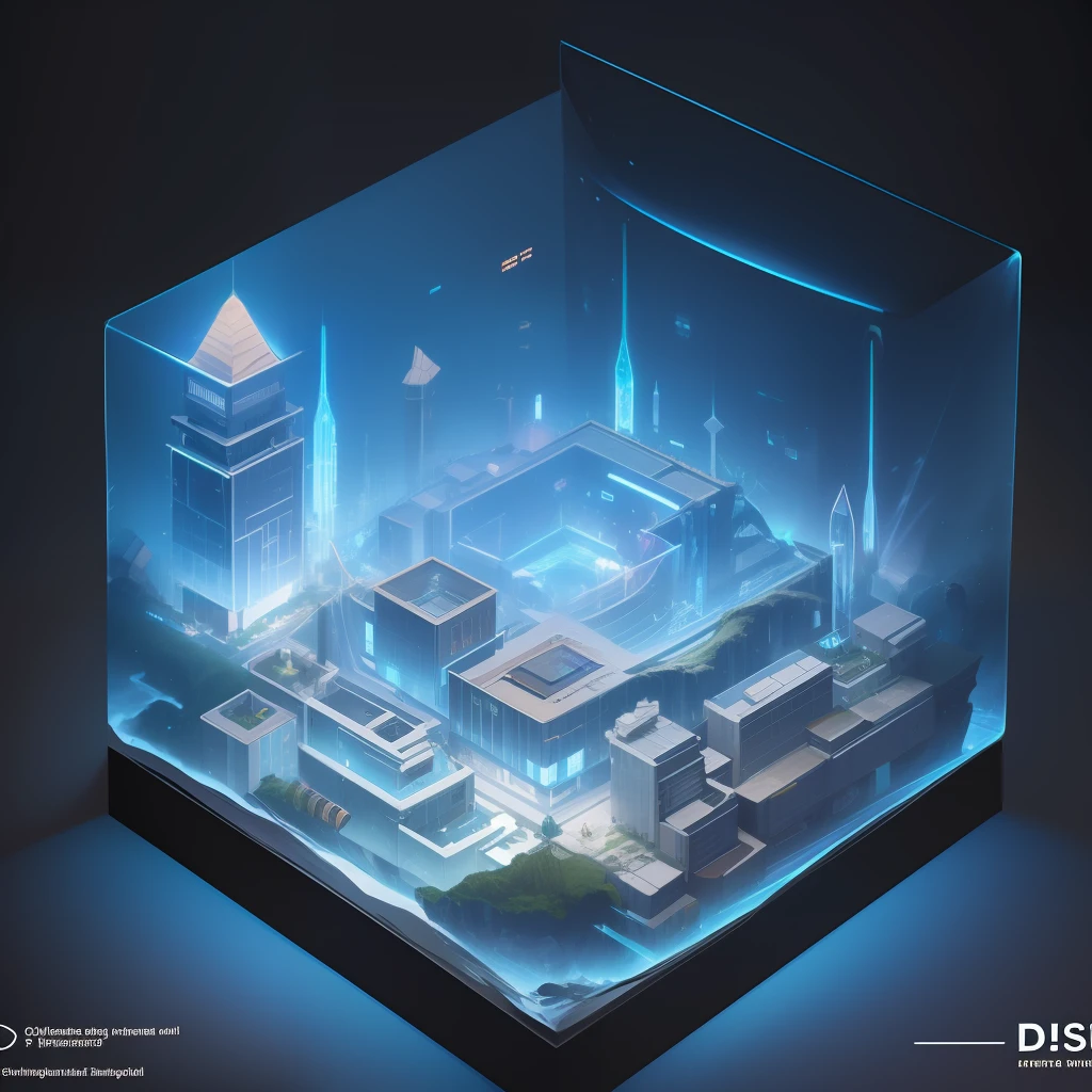 dskise, (isometric) , (flower), (vaporwave), isometric cutaway of a crystalized dilapidated city, cityscape, volumetric lighting ,FXAA, Chromatic Aberration, Concept Art, 8k Concept Art, Greg Rutowski, (unreal engine), octane render, dskise