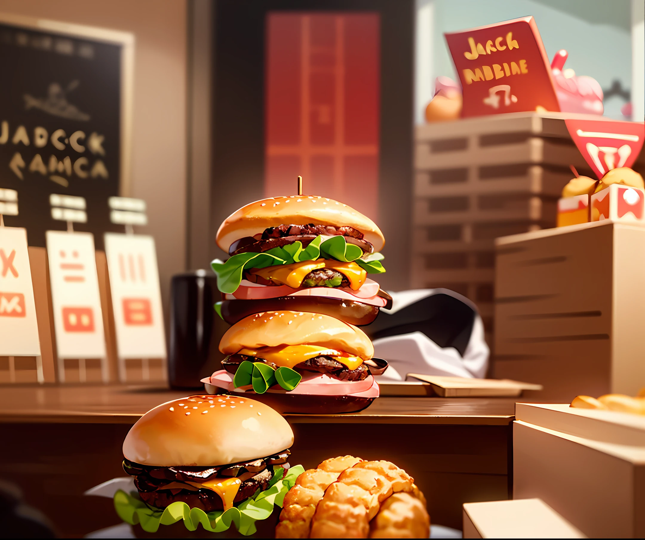 Logomarca de hamburgueria com o nome de Jack Burguer