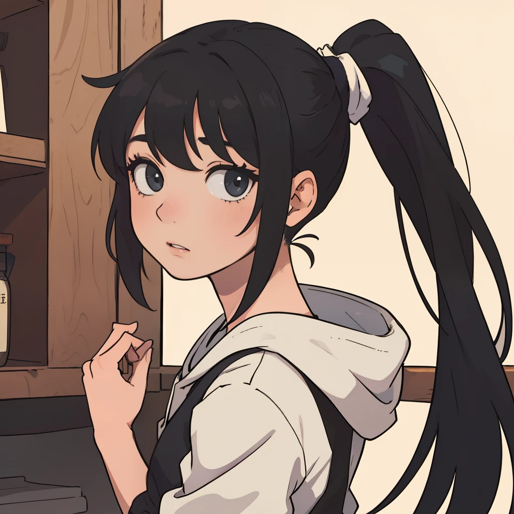 (best qualityer:0.8), (best qualityer:0.8),k hd,high qulity,1girll,Black hair with a ponytail