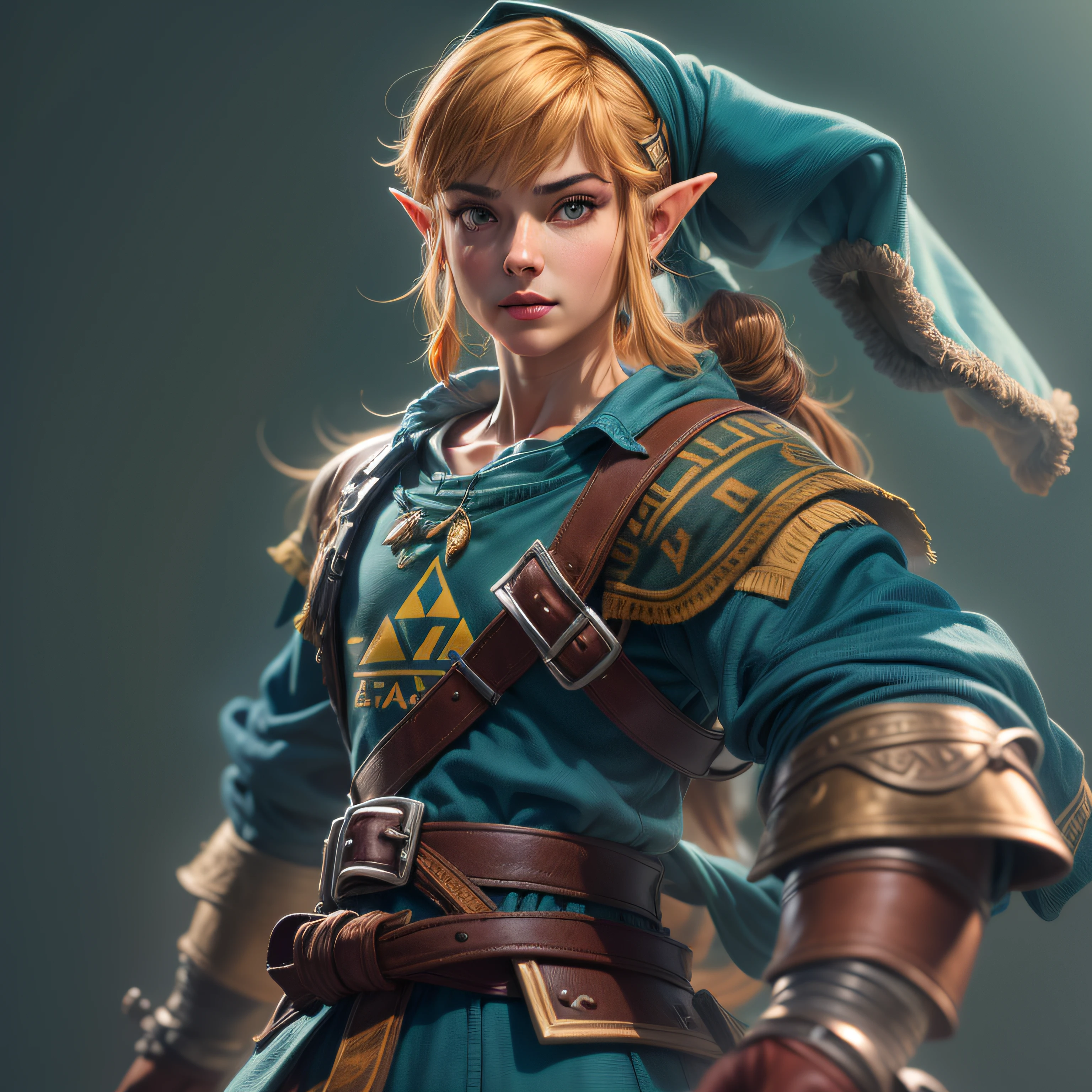 Link de the legend of zelda em roupa azul e bege segurando em poses de combate como em street fighter, Zelda, Retrato de Zelda, de lenda de Zelda, Link da lenda de Zelda, link do Zelda, Fotos cosplay, Cosplay ornamentado, Cosplay profissional, Cosplay, Cosplay Completo, Artgerm Moody Fotografia, Campos Hyrule, ray-traced, 3D-rendering, extremanente detalhado, alta qualidade, luz e sombra realistas, cabelos loiros, eye reflection, sorriso leve, ray tracing, ray tracing, High detail, Realismo, hiper-Realismo, profundidade de campo, Cinematic lighting, desfoque de movimento, brilho, luz brilhante, raios de deus, ray tracing, reflection light, Afterimage, Multiple views, Reflexo da lente, Bokeh, 4k, UHD, master part, anatomicamente correto, pele texturizada, super detalhe, alta qualidade, best quality, 8k