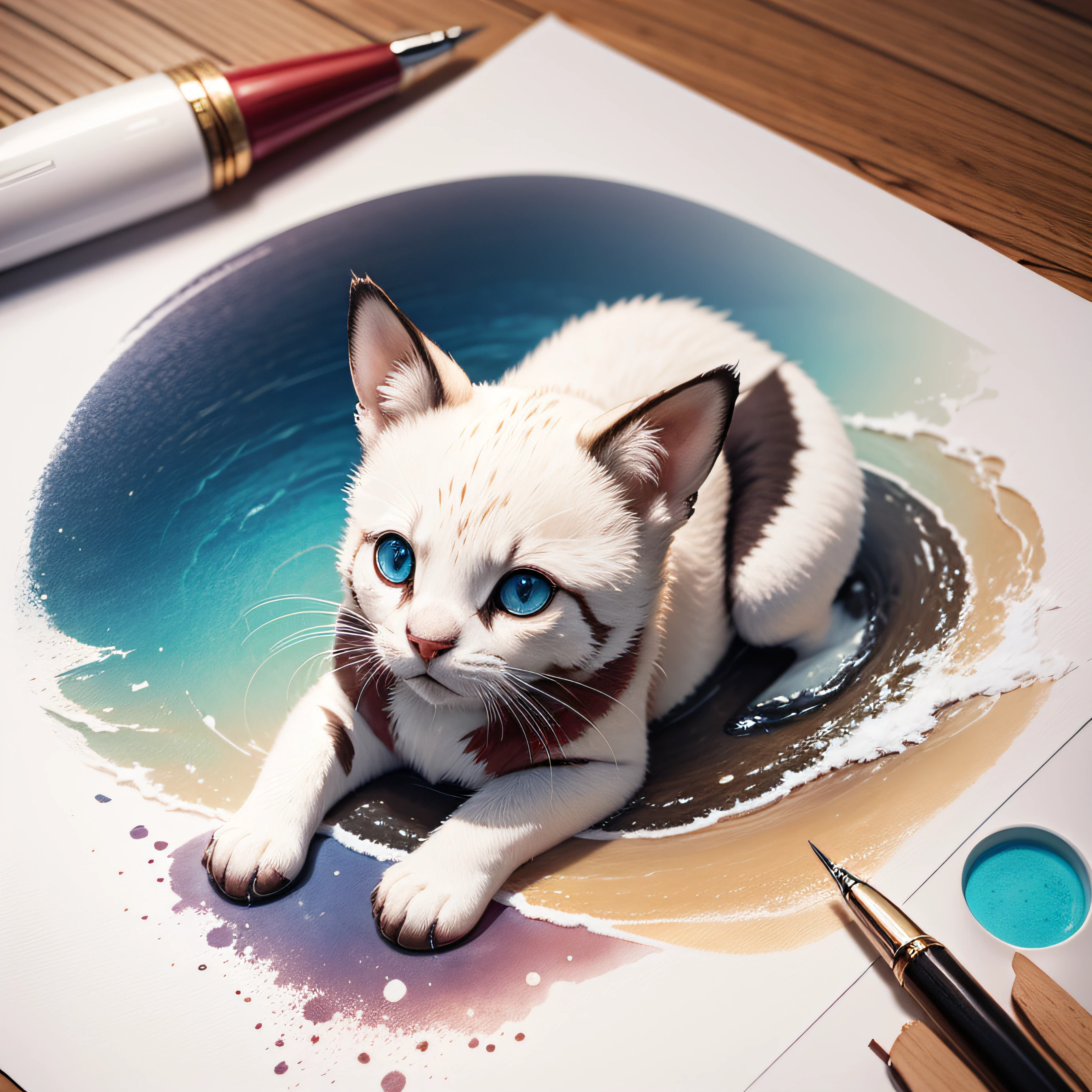 manchas em aquarela realista